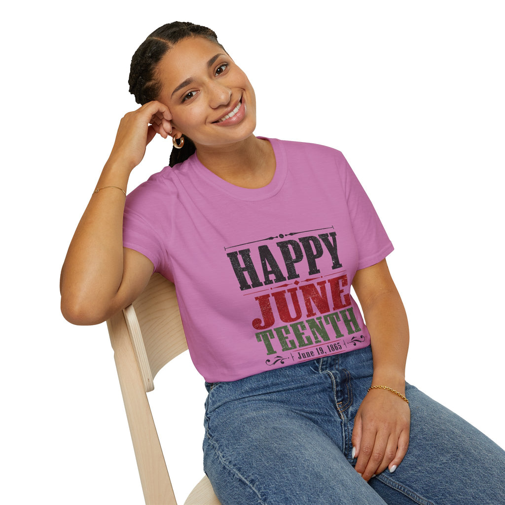 Juneteenth T-Shirt — "Happy Juneteenth" Celebration Tee