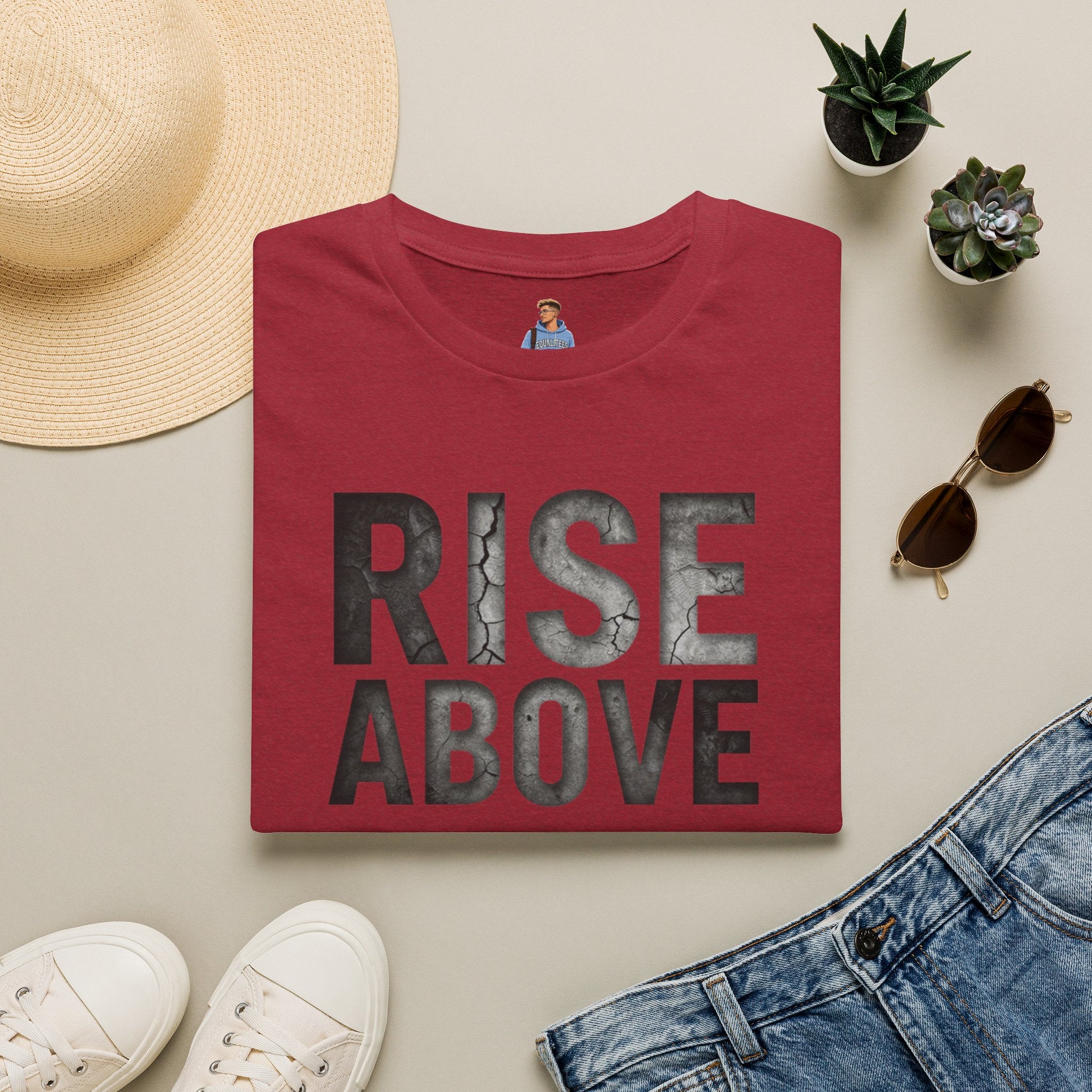 Rise Above Motivational Graphic T-Shirt