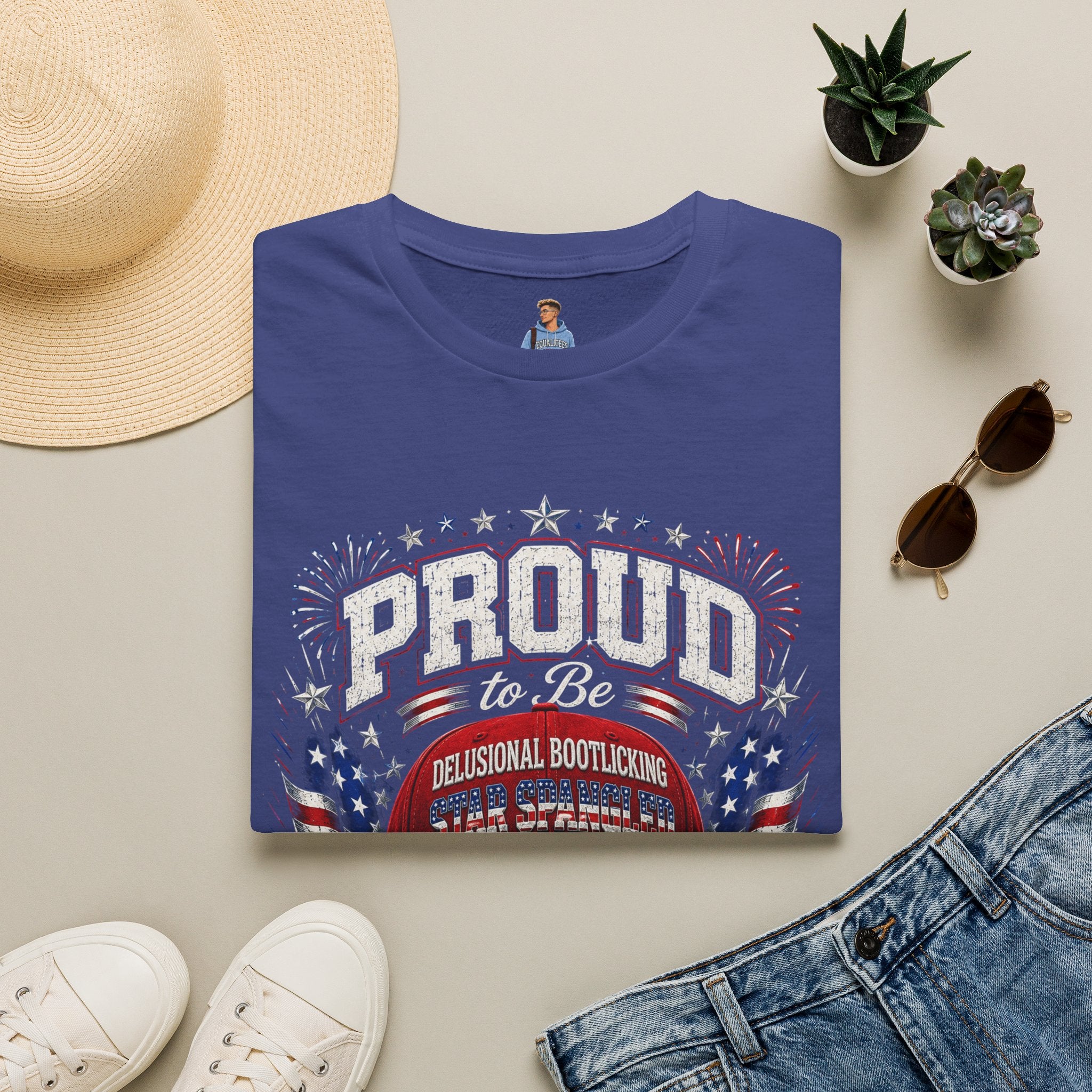 Star Spangled Awesome Graphic Tee ("Proud to Be Delusional Bootlicking Nazi Trash")