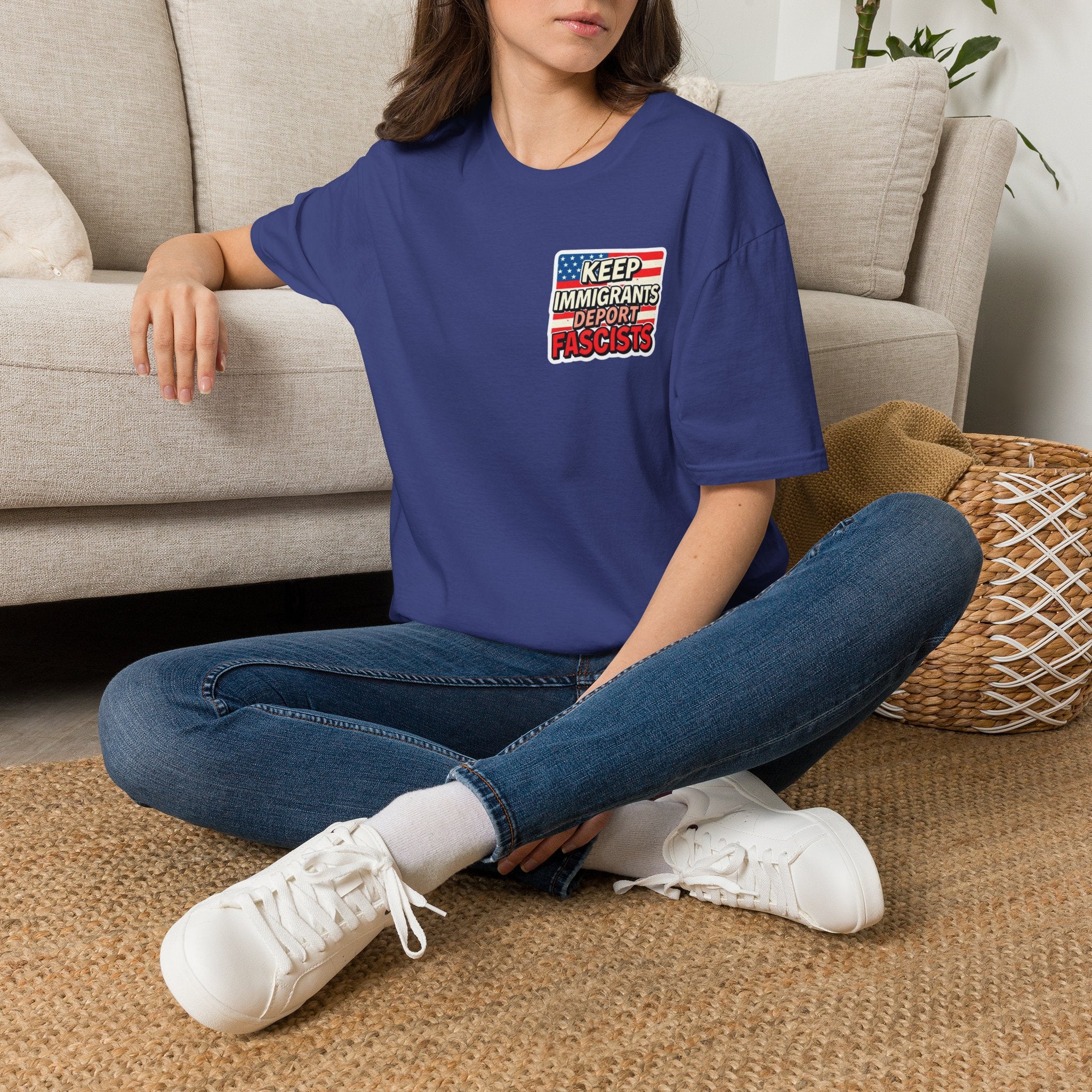 Keep Immigrants Deport Fascists Unisex Softstyle T-Shirt