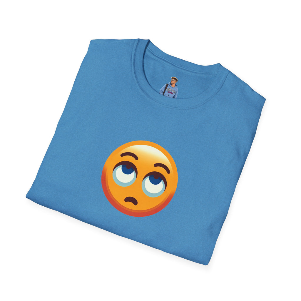 Camiseta unisex de estilo suave con emoji de ojos en blanco | Camiseta gráfica informal para el día a día