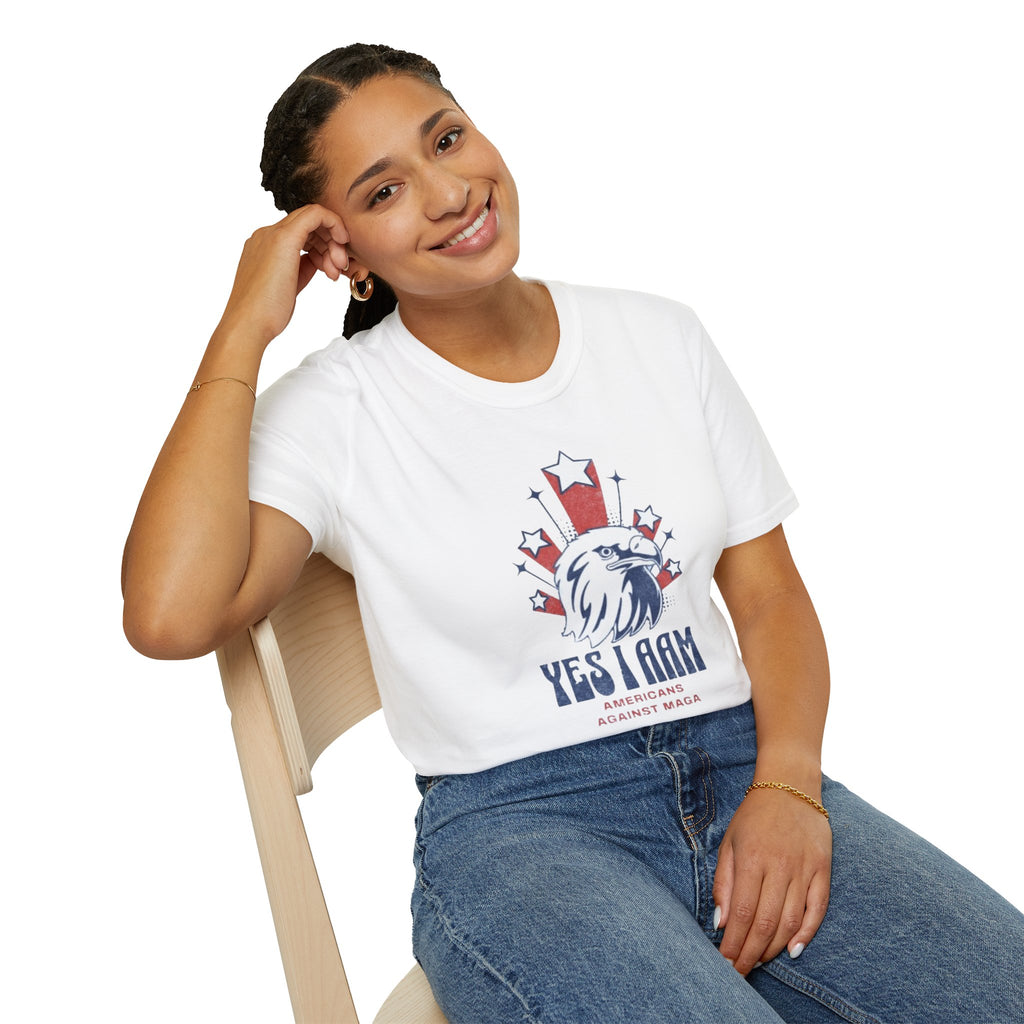 Americans Against MAGA Red Patriots Unisex Softstyle T-Shirt
