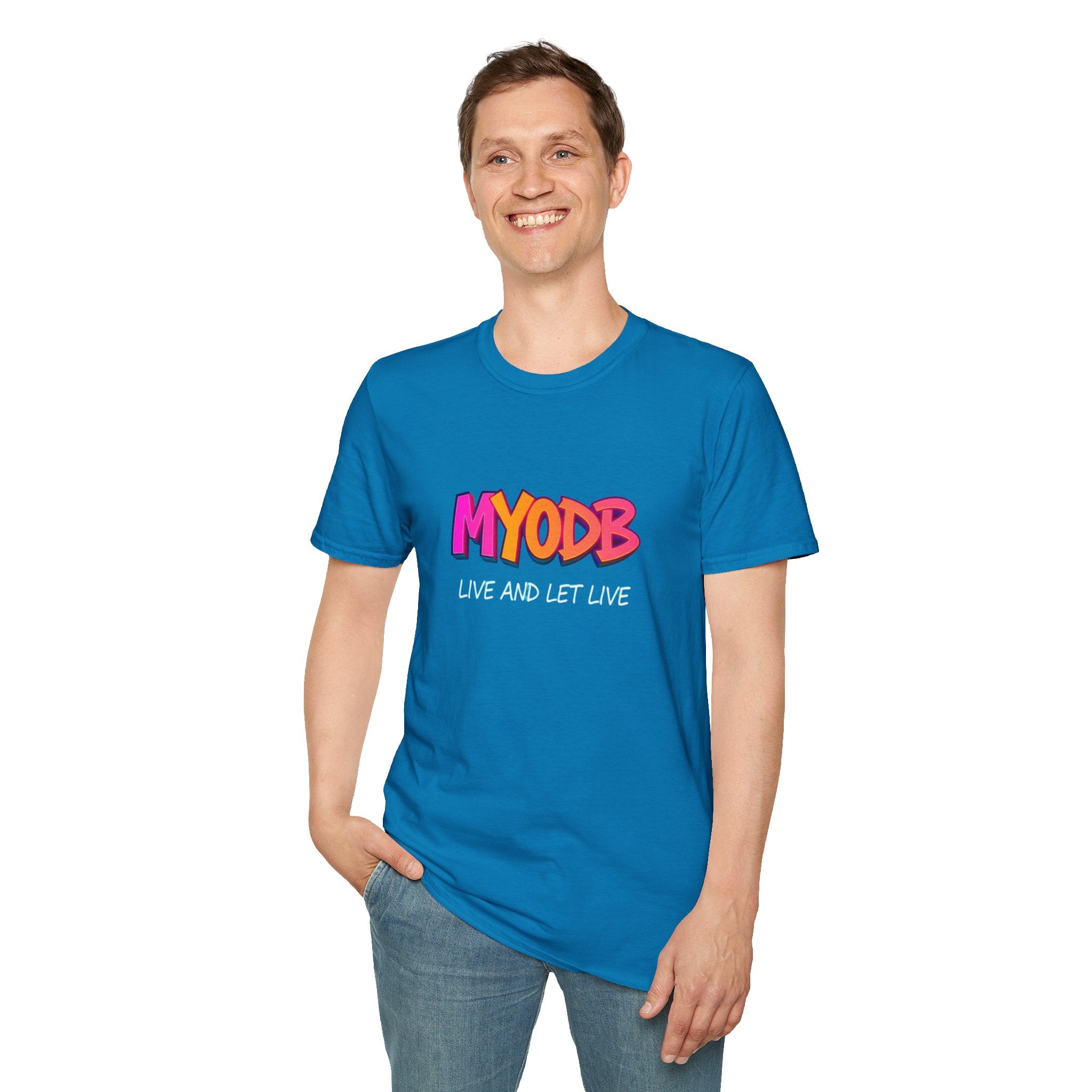 Camiseta MYODB "Vive y deja vivir" | Camiseta unisex de estilo suave | Ropa informal