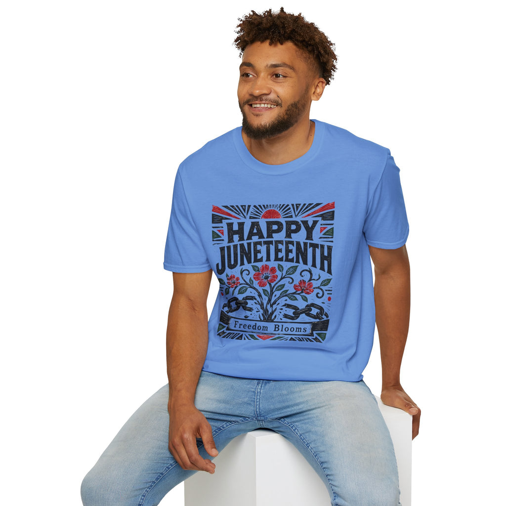 Juneteenth T-Shirt — "Happy Juneteenth" Floral Freedom Tee