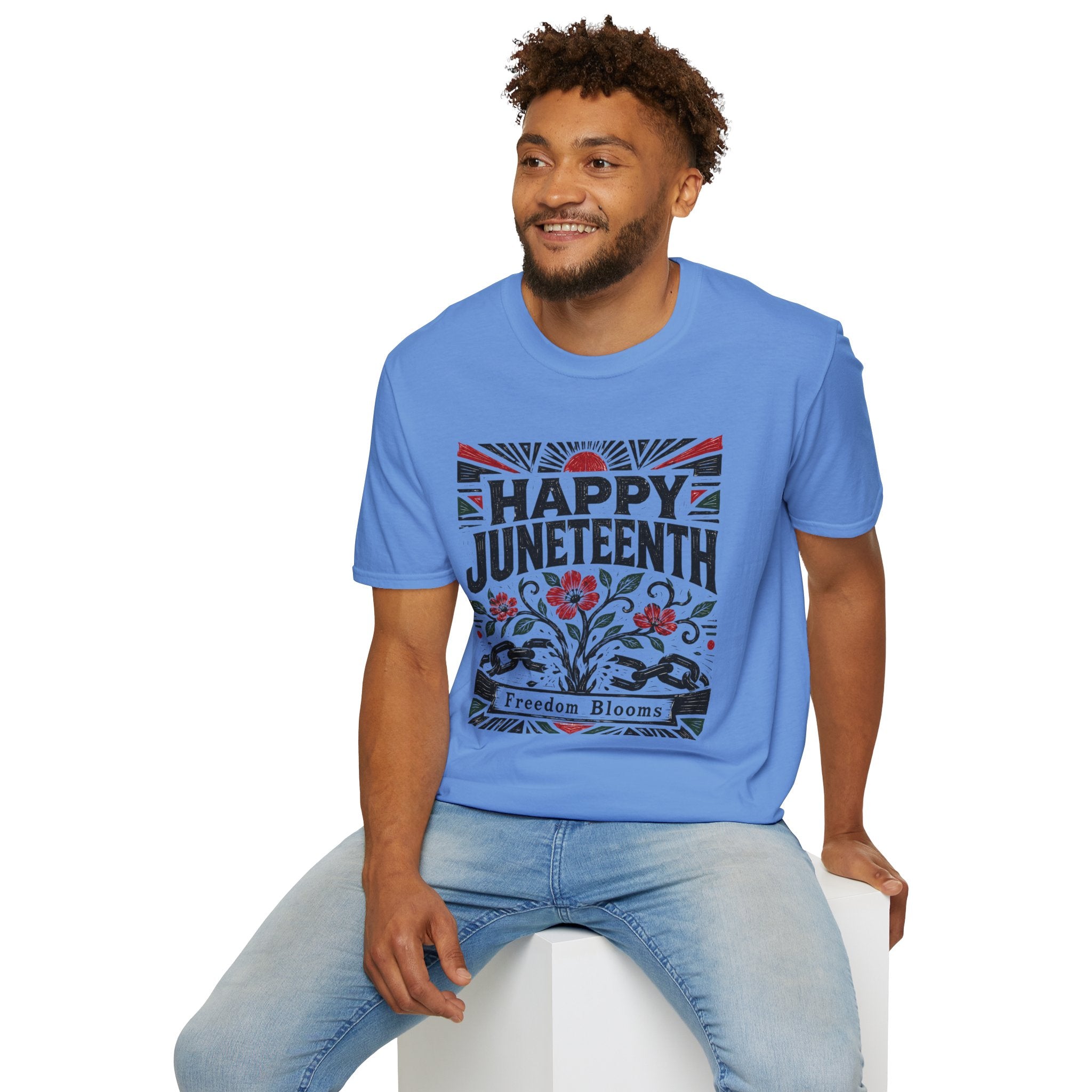 Juneteenth T-Shirt — "Happy Juneteenth" Floral Freedom Tee