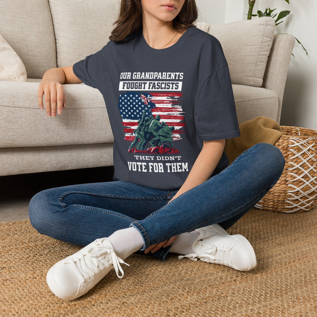 Unisex Softstyle T-Shirt: 'Our Grandparents Fought Fascists' Patriotic Tee