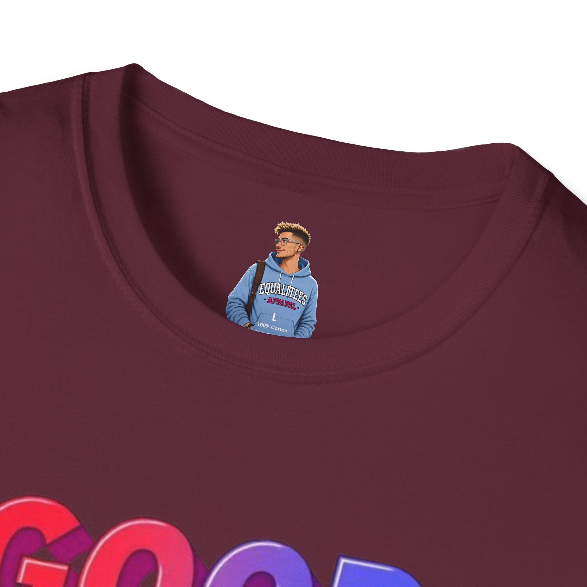 Camiseta unisex de estilo suave con mensaje positivo "Arcoíris, buena voluntad, triunfo"