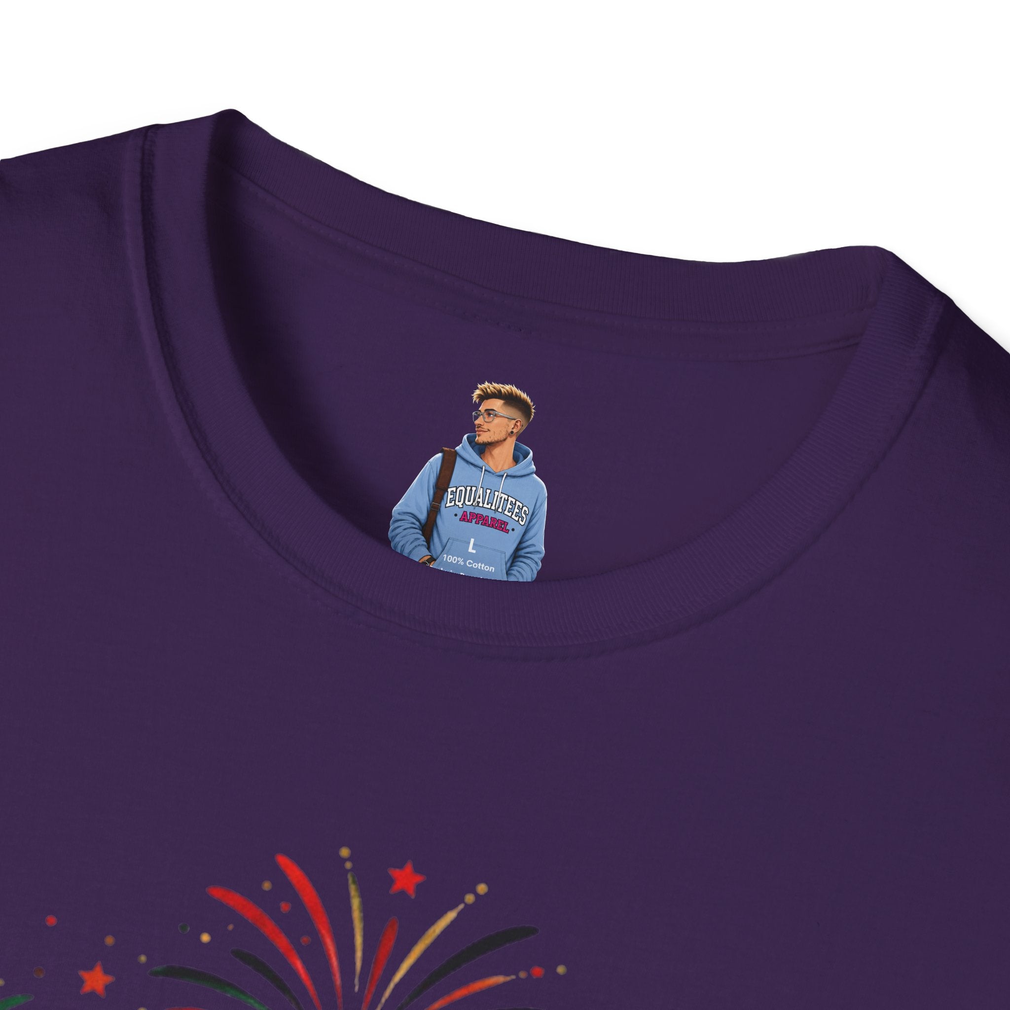 Juneteenth T-Shirt - "Happy Juneteenth" Fireworks Celebration Tee