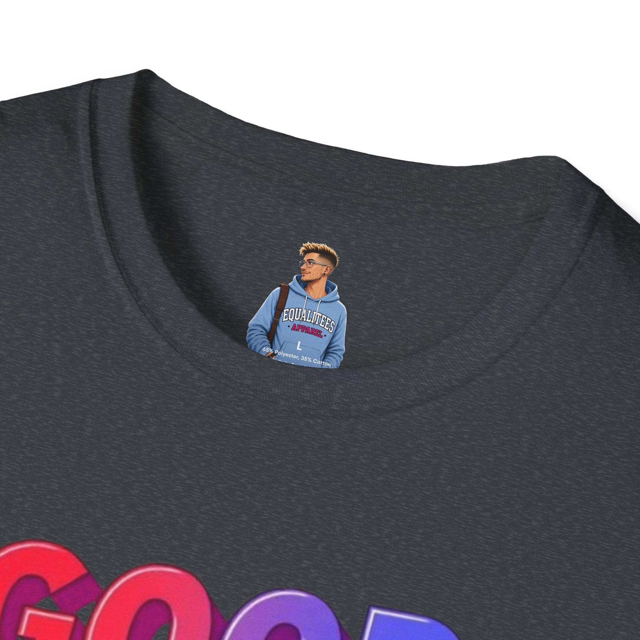 Camiseta unisex de estilo suave con mensaje positivo "Arcoíris, buena voluntad, triunfo"