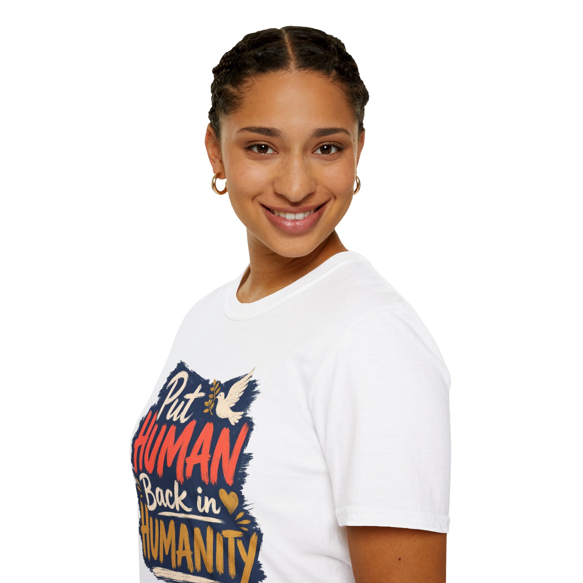 Put Human Back in Humanity T-Shirt — Inspirational Peace Dove Tee