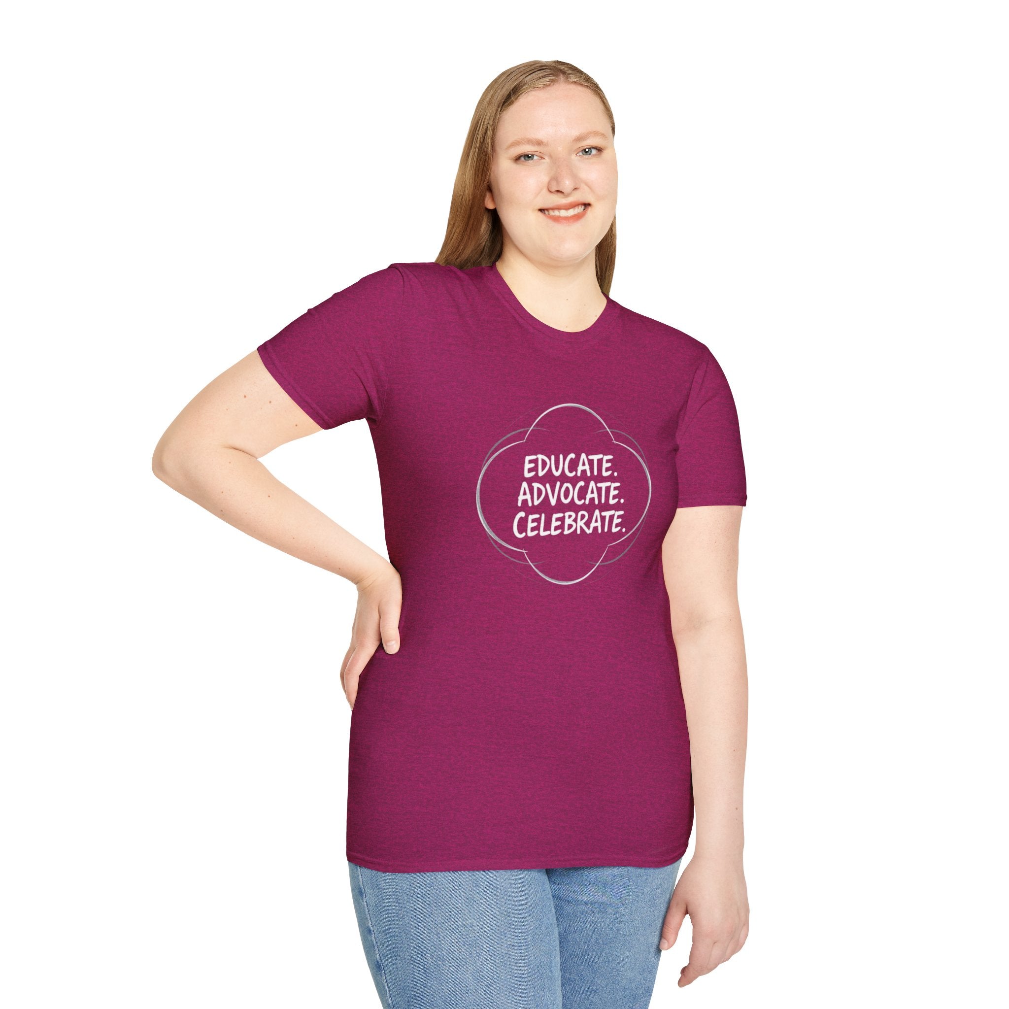 Subtle Pride Educate Advocate Celebrate Minimalist T-Shirt for Every Occasion