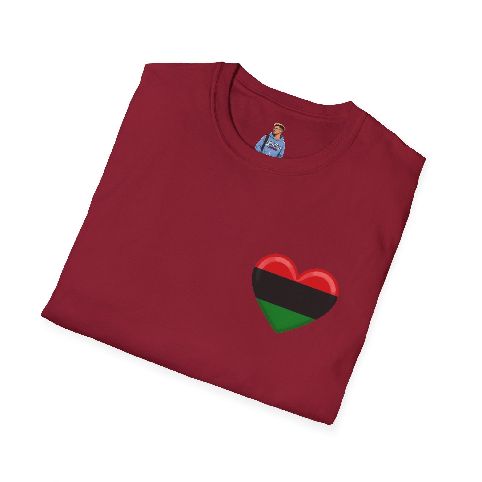 Camiseta unisex de estilo suave Unity and Heritage con corazón panafricano