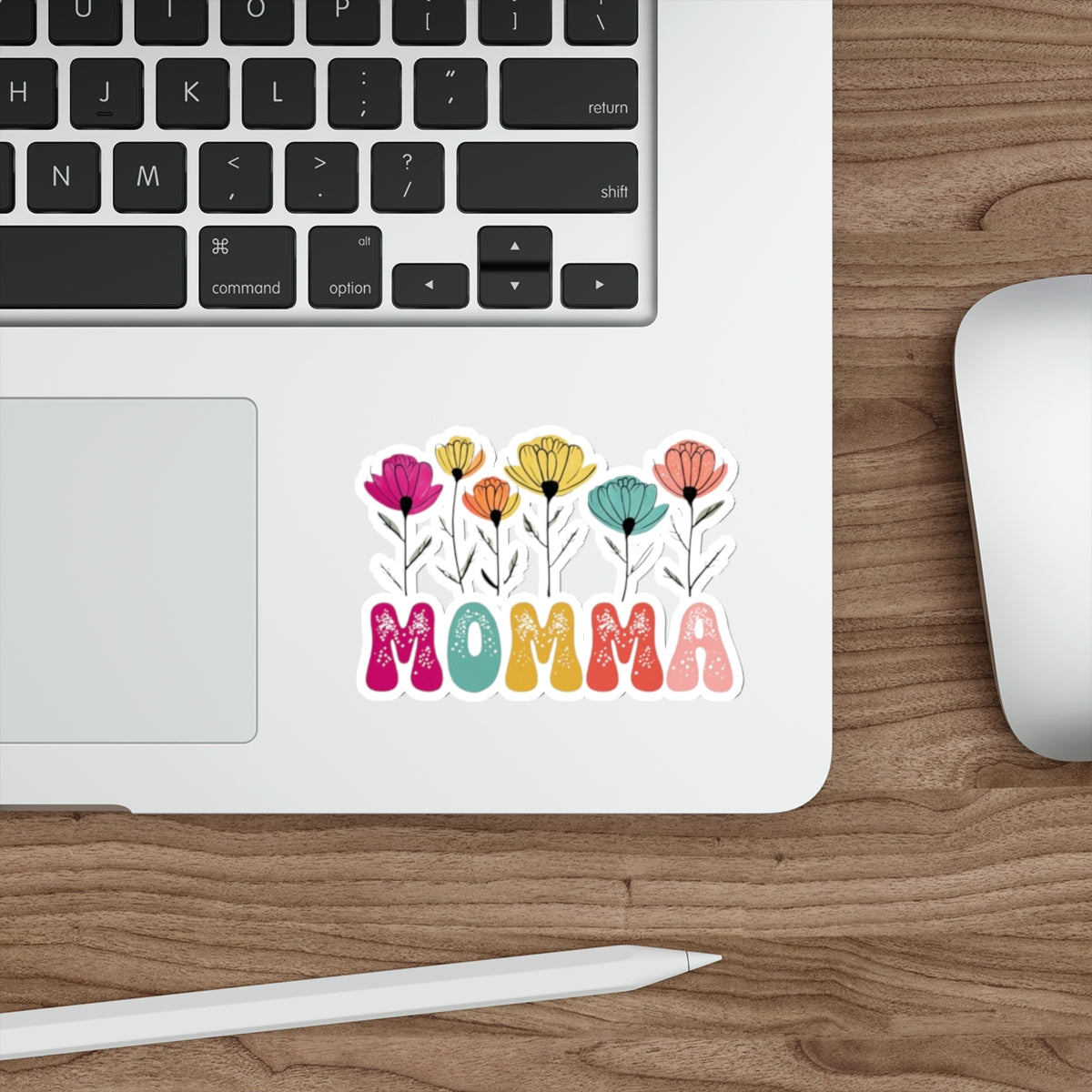 Die-Cut Stickers - MOMMA With Flowers - EqualiTees.Me