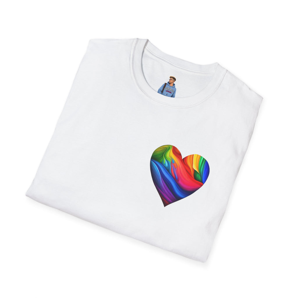 Camiseta unisex Softstyle - Diseño de corazón de orgullo con la frase 'La existencia es resistencia'