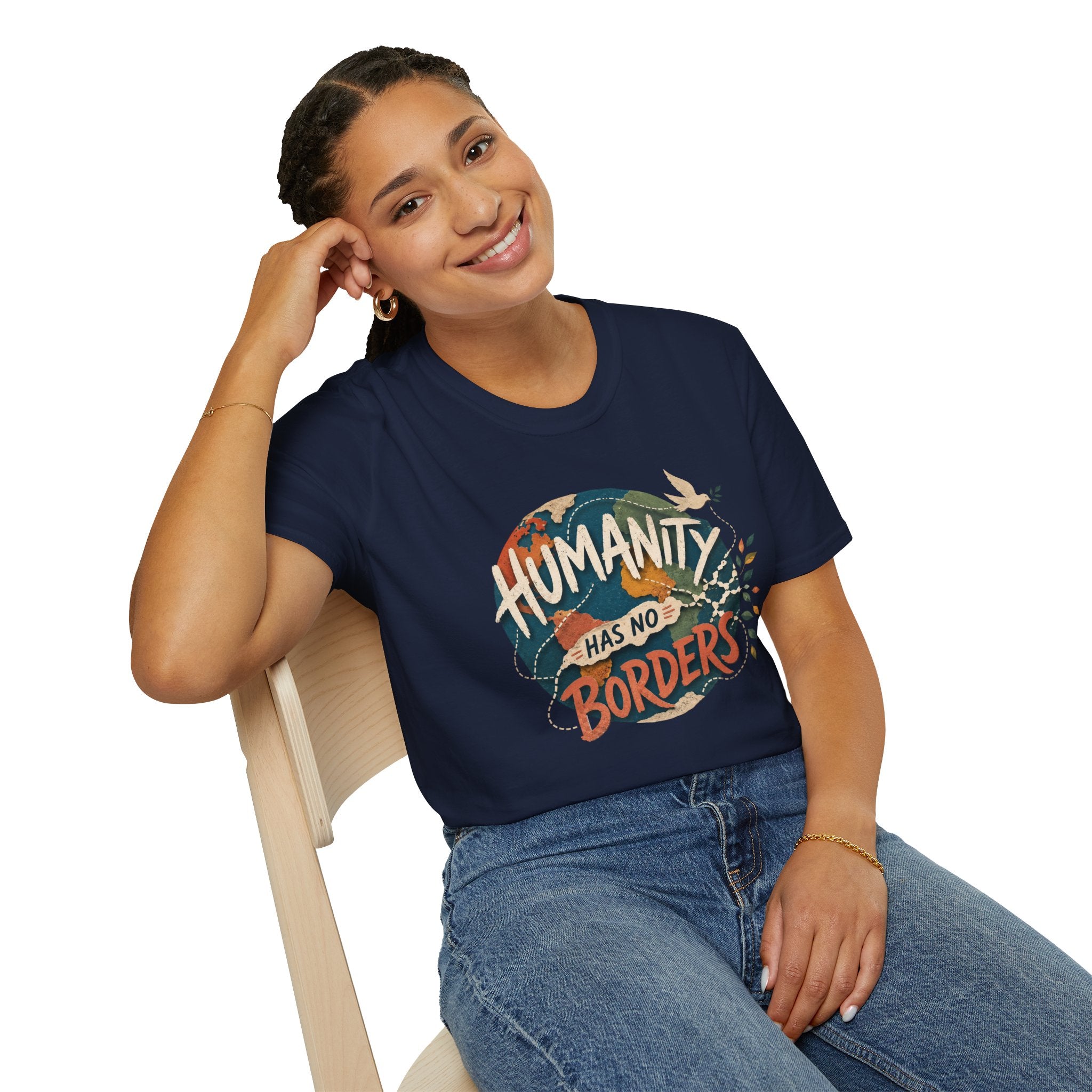 Humanity Has No Borders T-Shirt — Earth & Peace Graphic Tee