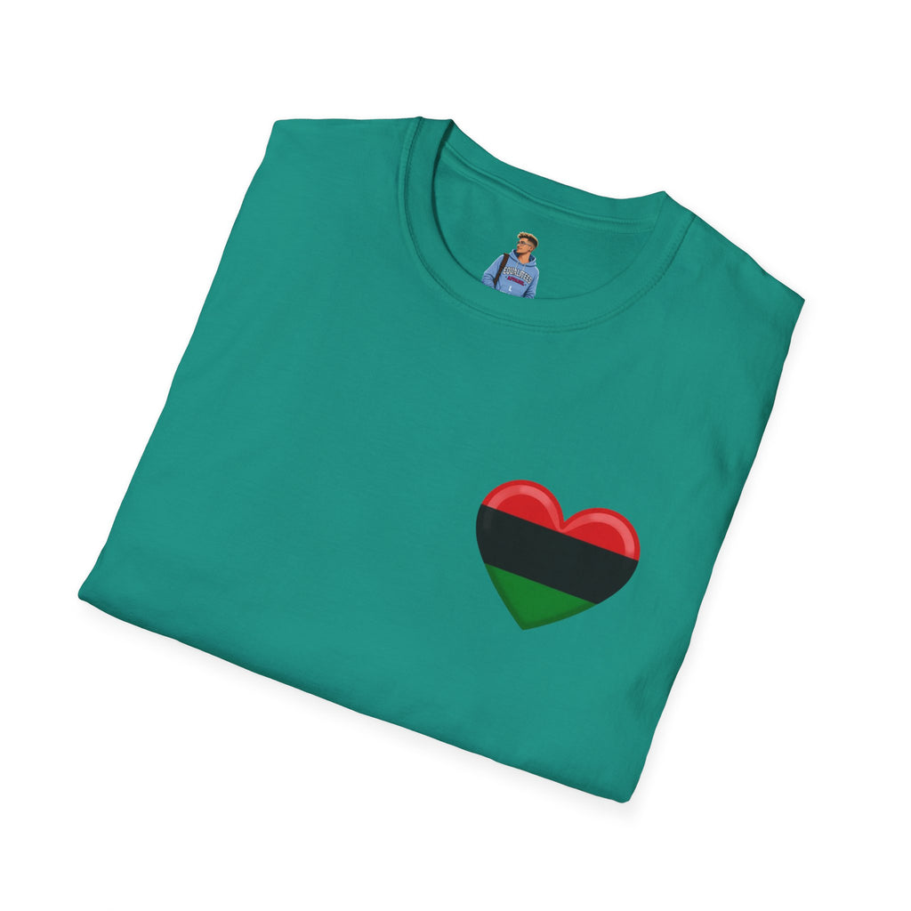 Camiseta unisex de estilo suave Unity and Heritage con corazón panafricano