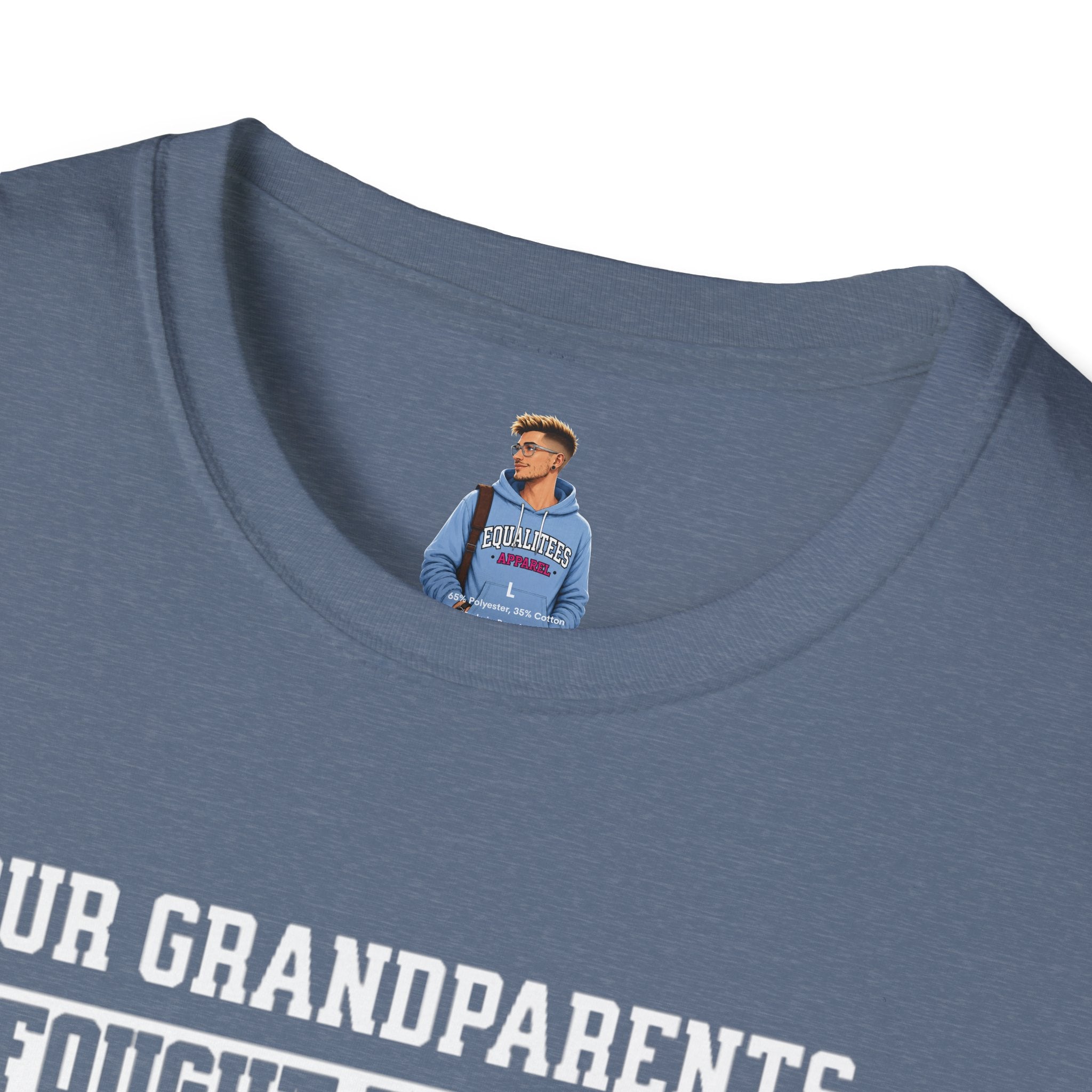 Unisex Softstyle T-Shirt: 'Our Grandparents Fought Fascists' Patriotic Tee