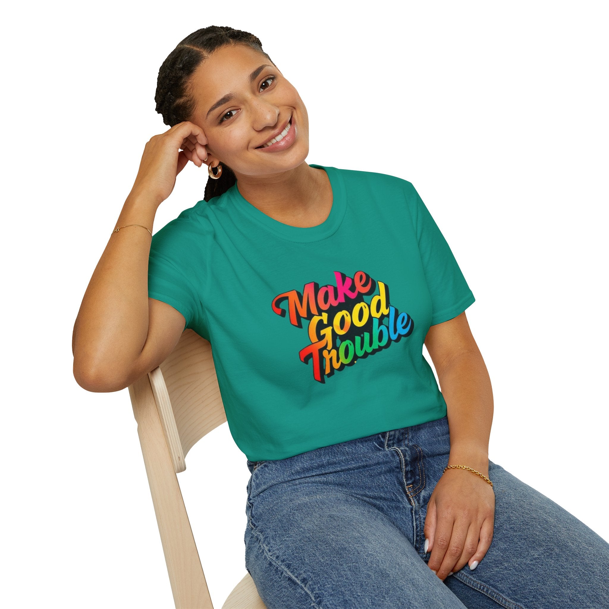Make Good Trouble' Rainbow T-Shirt