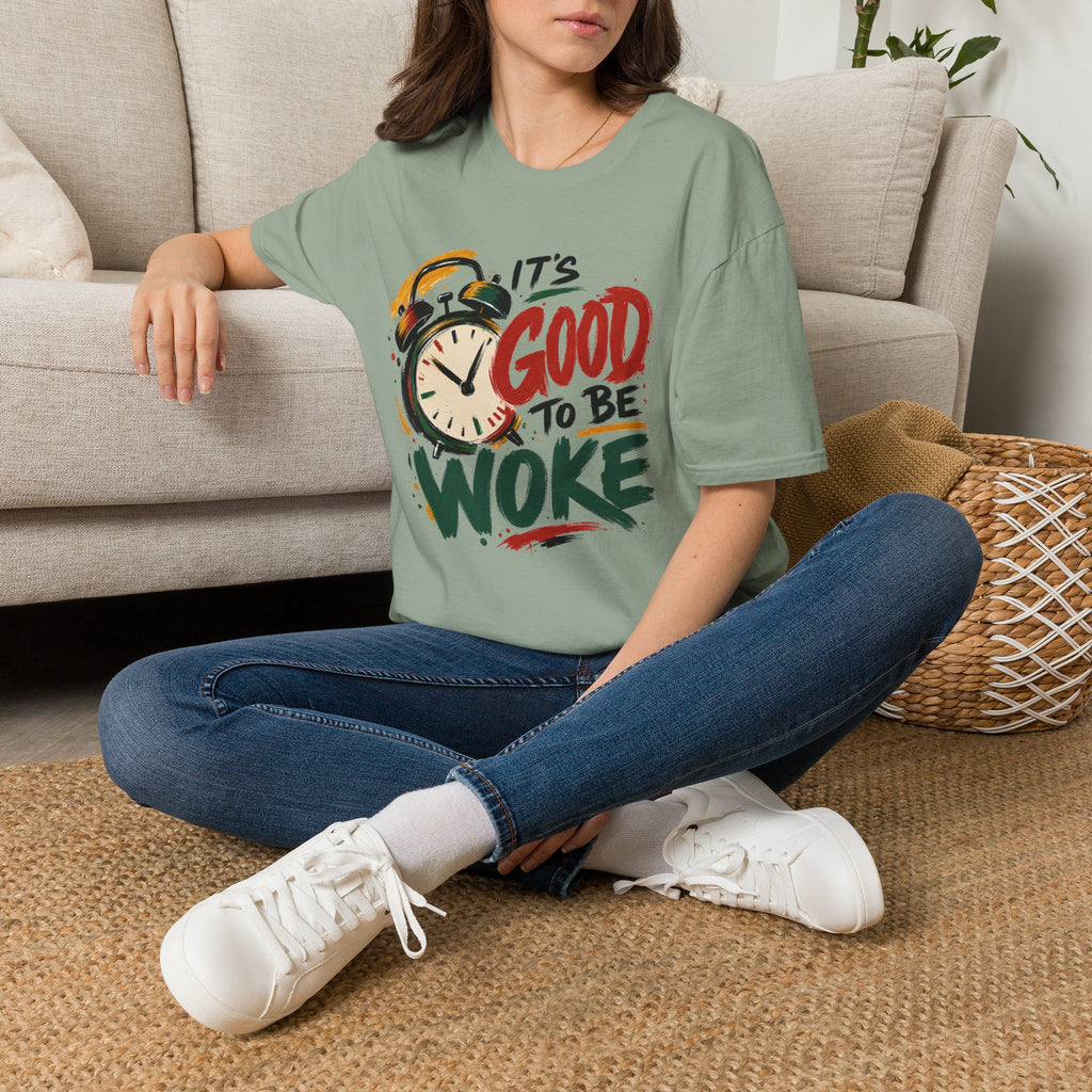 T-Shirt — "It's Good To Be Woke" Graphic Tee (Alarm Clock Design)