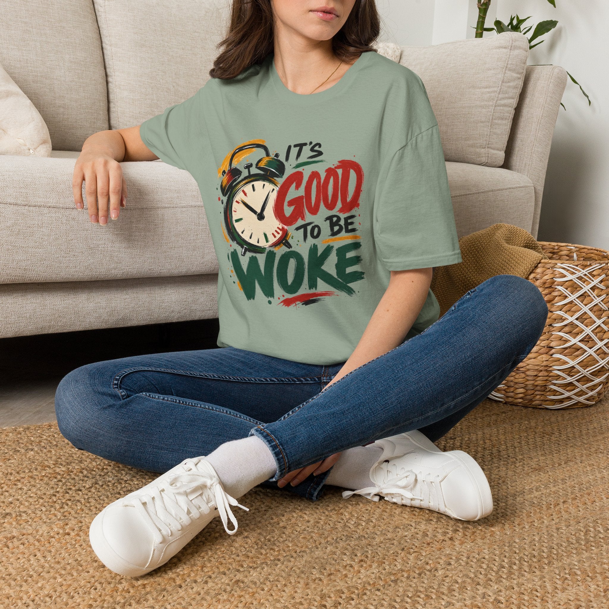 T-Shirt — "It's Good To Be Woke" Graphic Tee (Alarm Clock Design)
