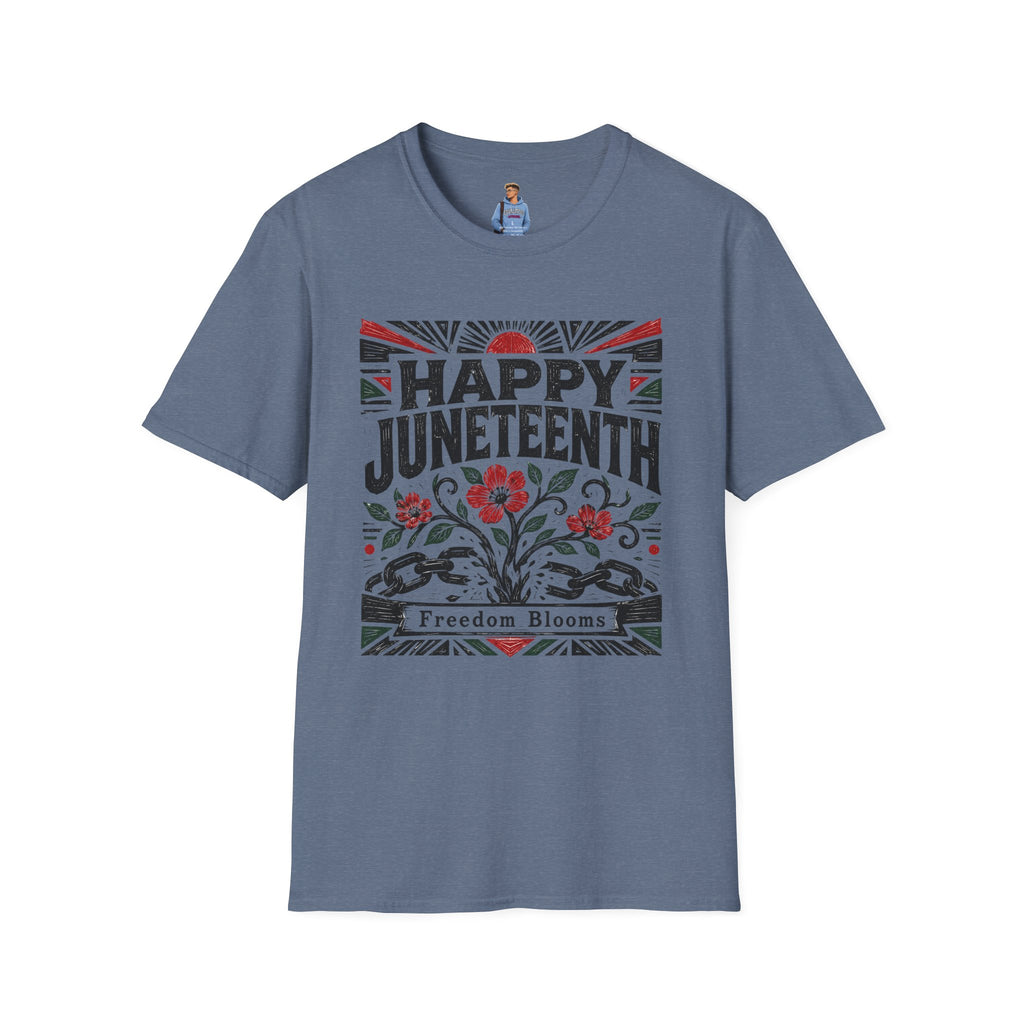 Juneteenth T-Shirt — "Happy Juneteenth" Floral Freedom Tee