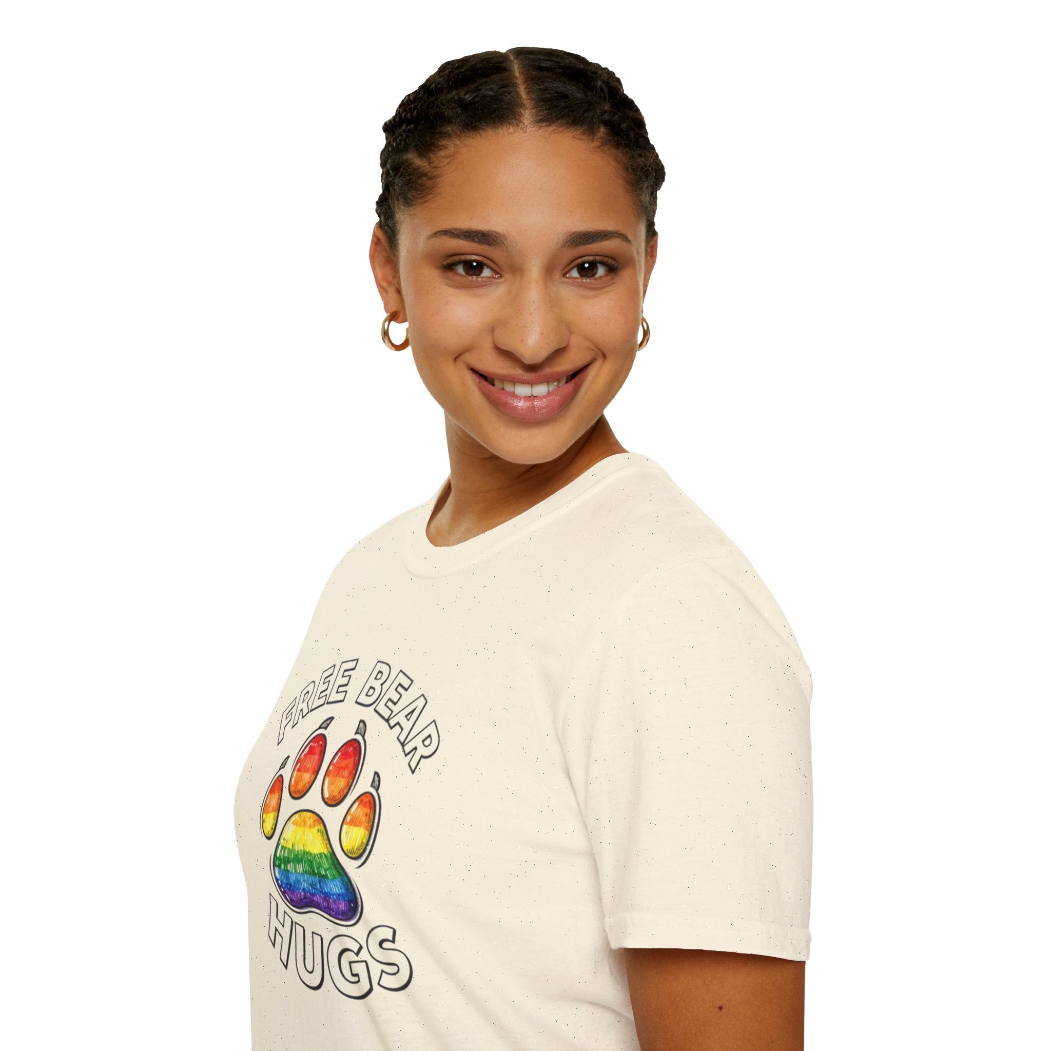 Free Bear Hugs Rainbow Paw T-Shirt