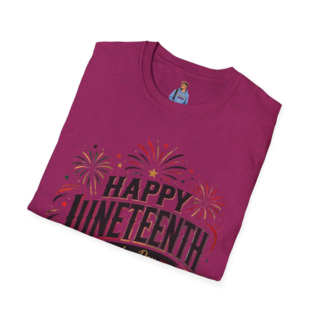 Juneteenth T-Shirt - "Happy Juneteenth" Fireworks Celebration Tee