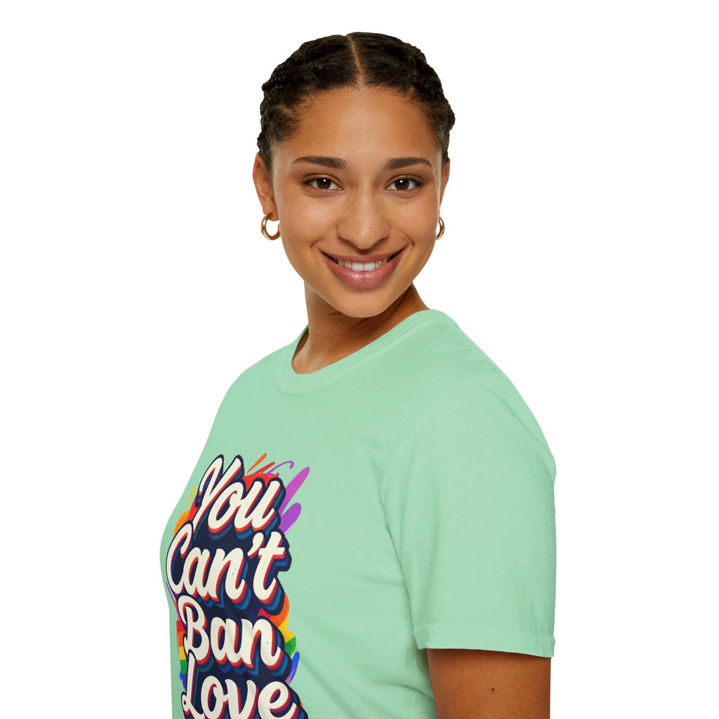 You Can't Ban Love T‑Shirt — Rainbow LGBTQ+ Pride Graphic Tee