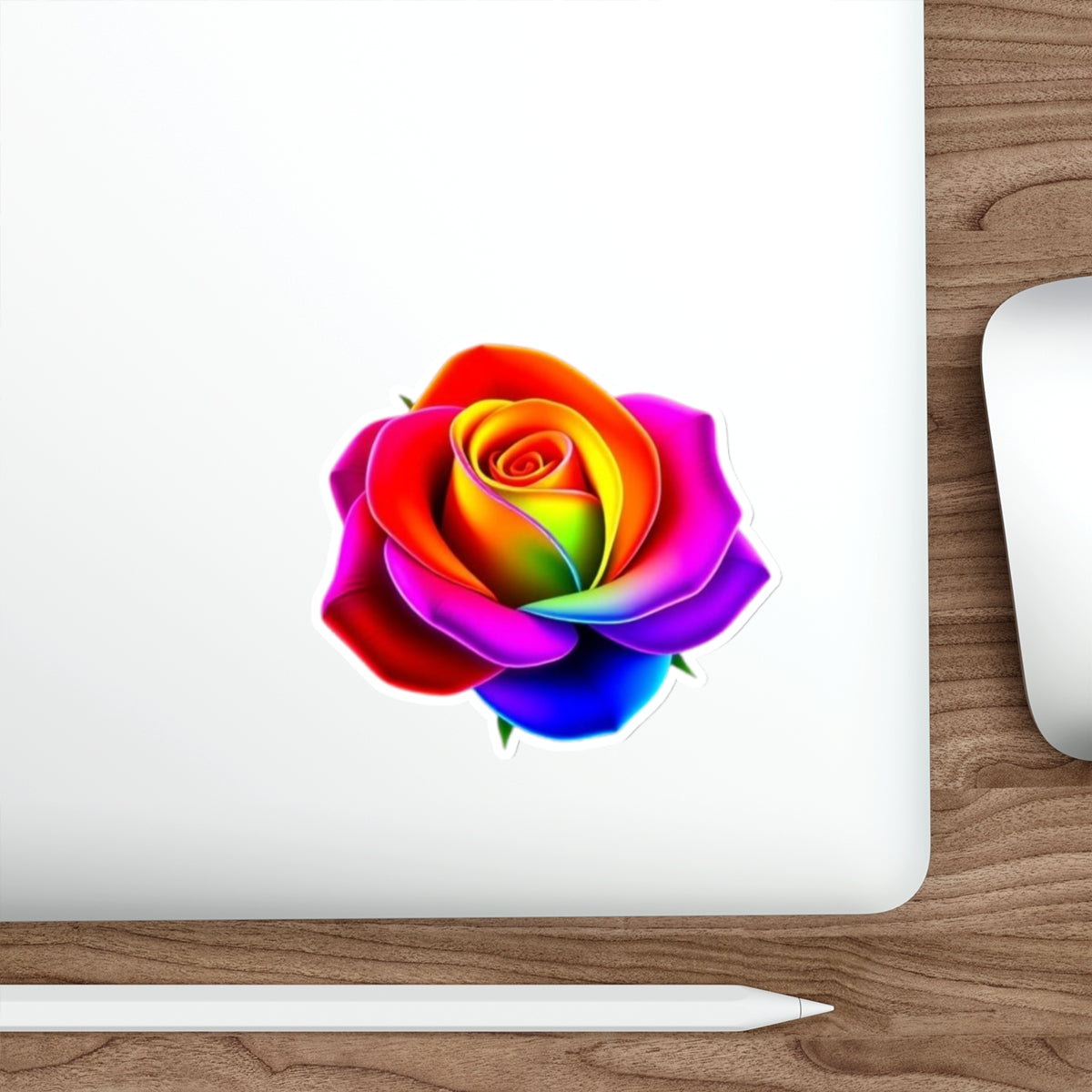 Rainbow Color Rose Die-Cut Sticker - EqualiTees.Me