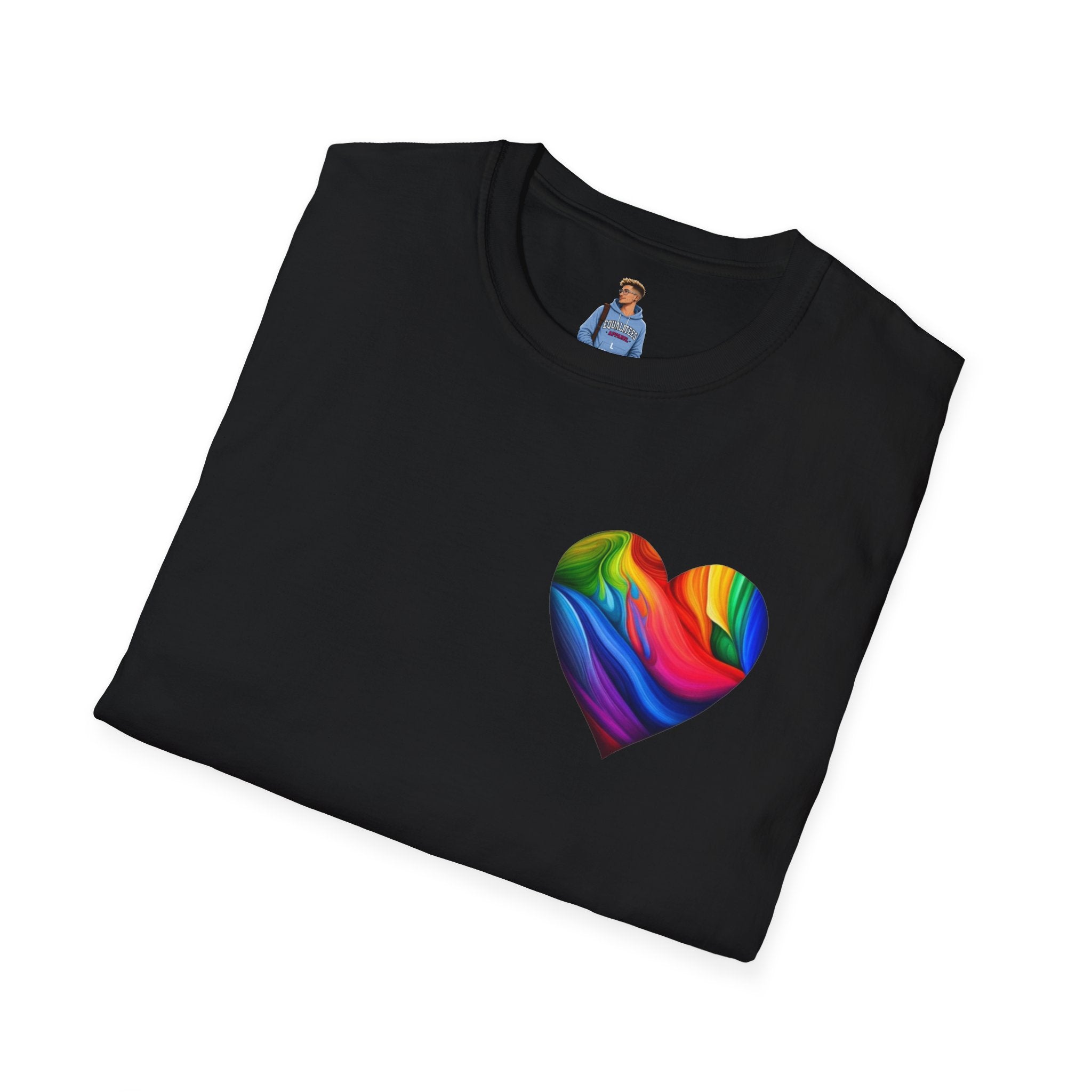 Camiseta unisex Softstyle - Diseño de corazón de orgullo con la frase 'La existencia es resistencia'