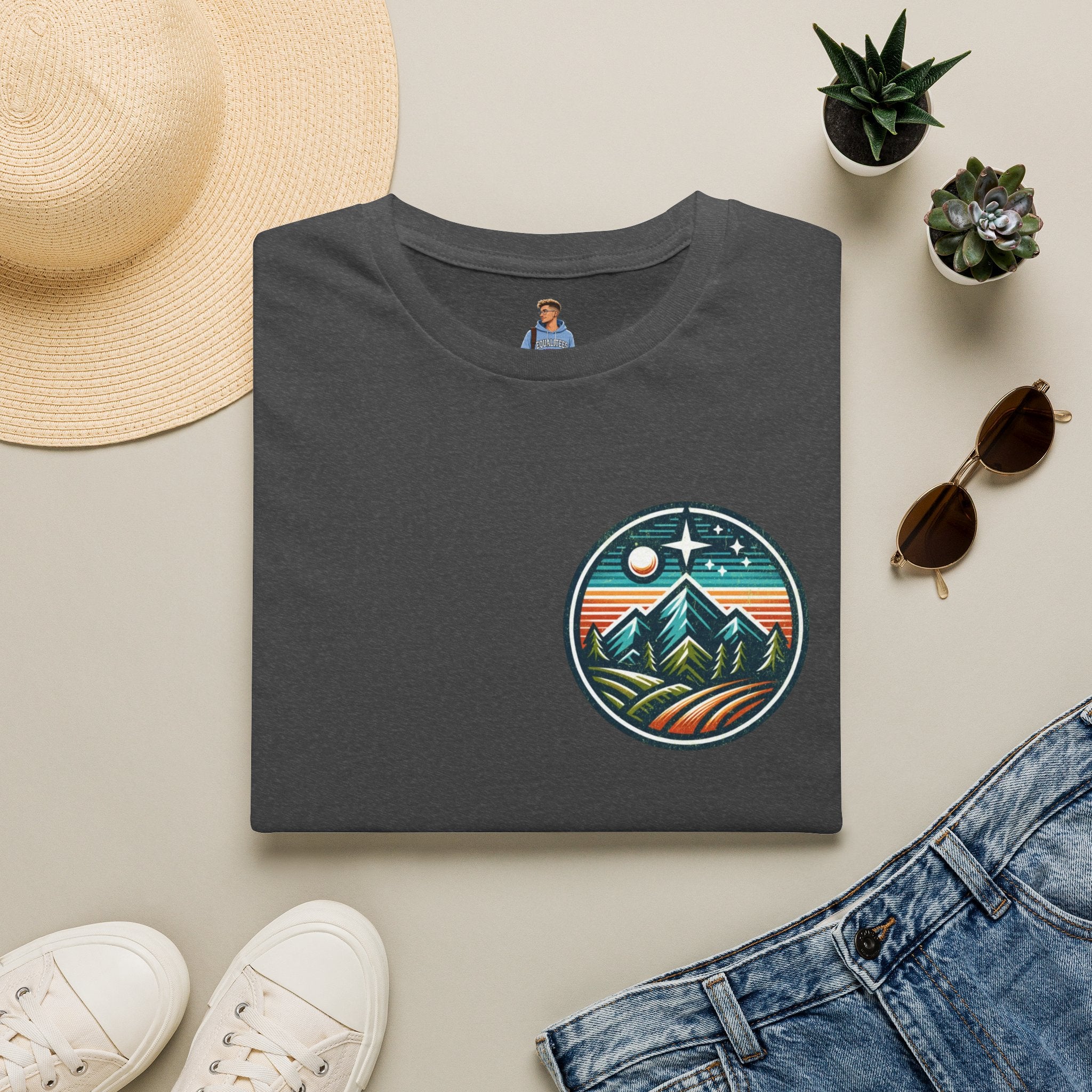 Camiseta unisex de estilo suave para aventuras al aire libre: diseño "Escucha lo salvaje: la naturaleza es mi religión"