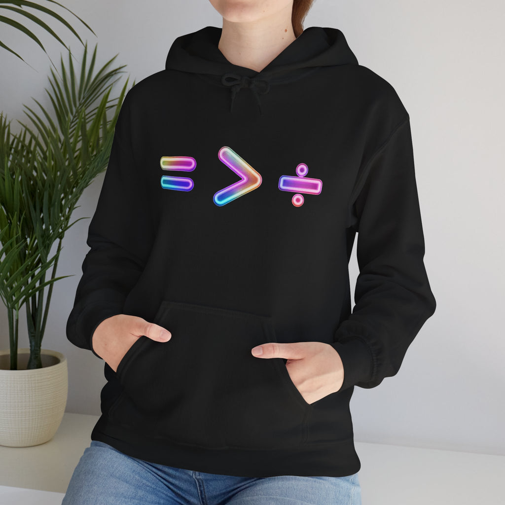 Equality is Greater than Division Neon Style Pullover Hoodie