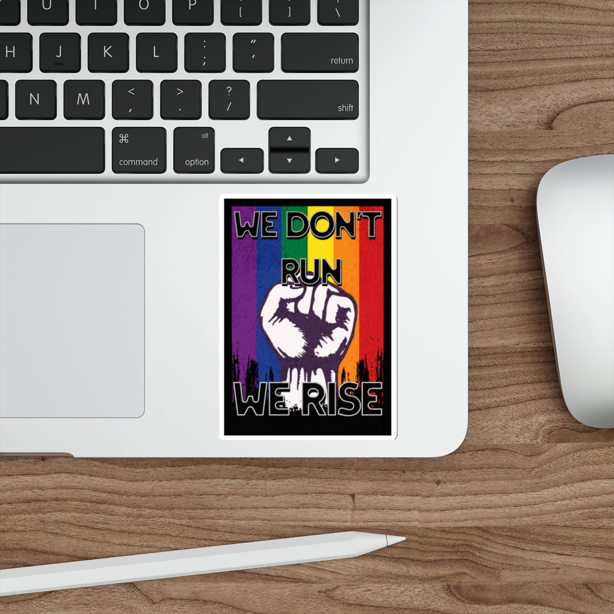 Empowerment Die-Cut Stickers | "We Don't Run, We Rise" | LGBTQ+ Pride Decals - EqualiTees.Me