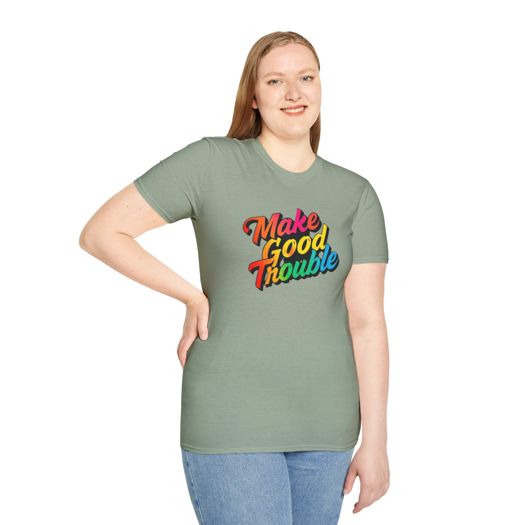 Make Good Trouble' Rainbow T-Shirt