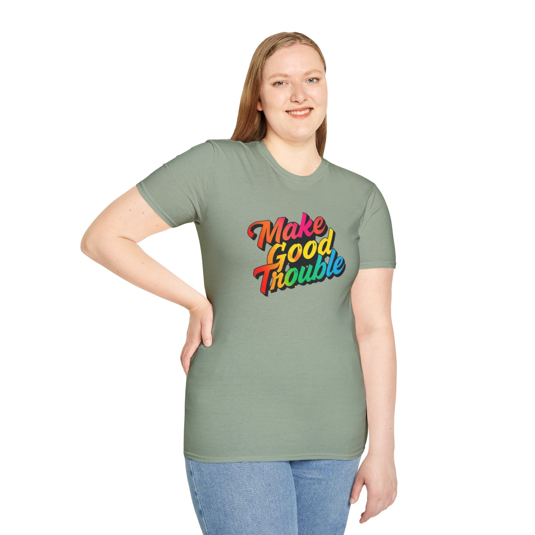 Make Good Trouble' Rainbow T-Shirt
