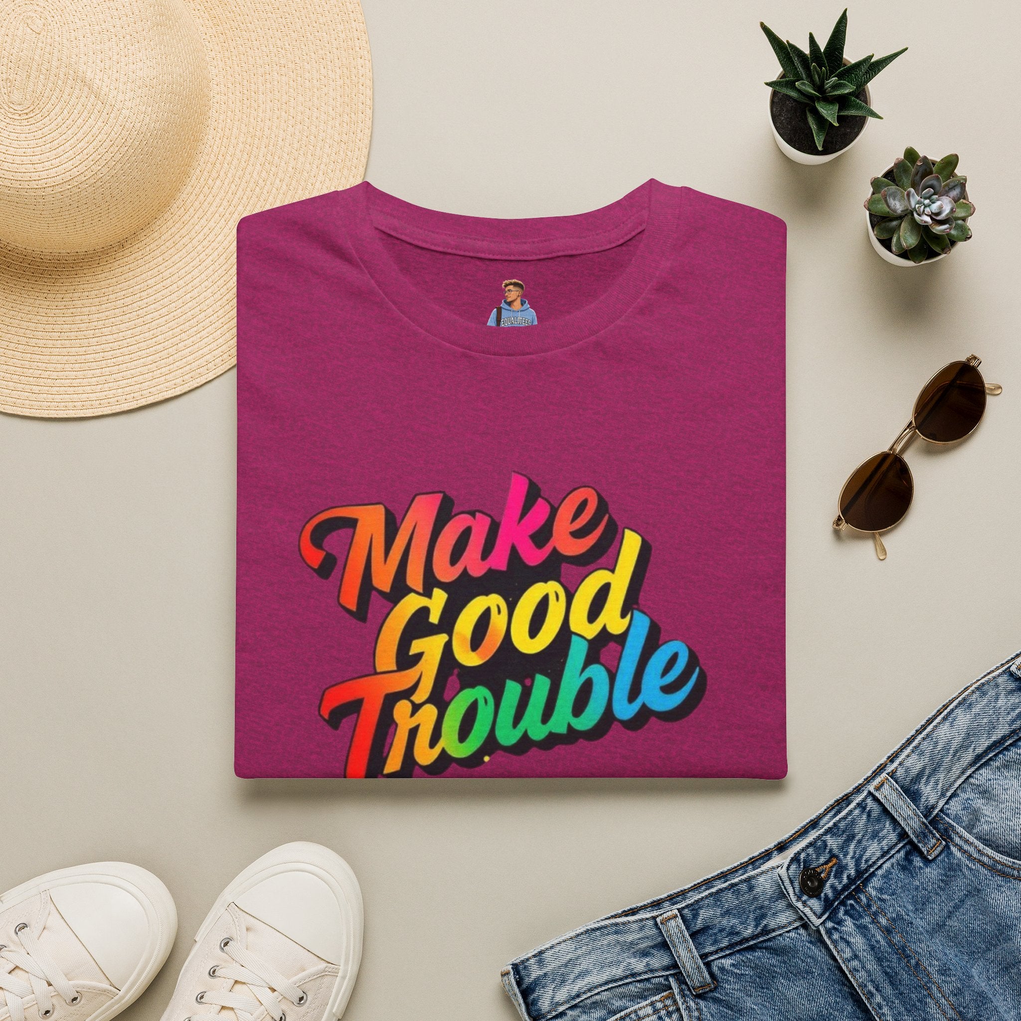 Make Good Trouble' Rainbow T-Shirt