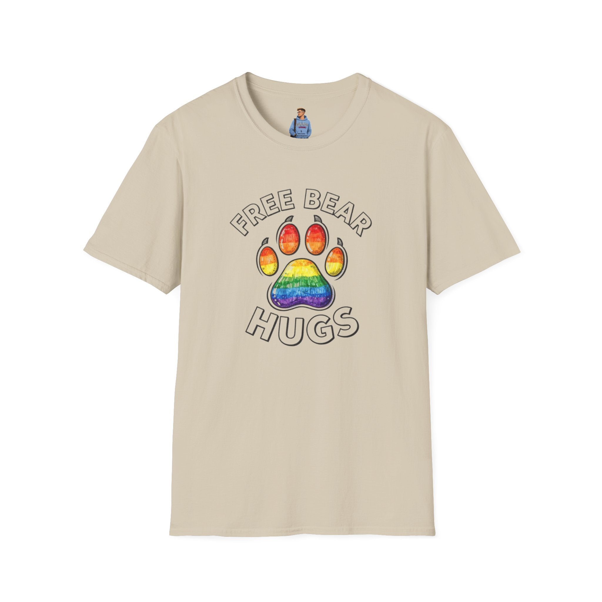 Free Bear Hugs Rainbow Paw T-Shirt