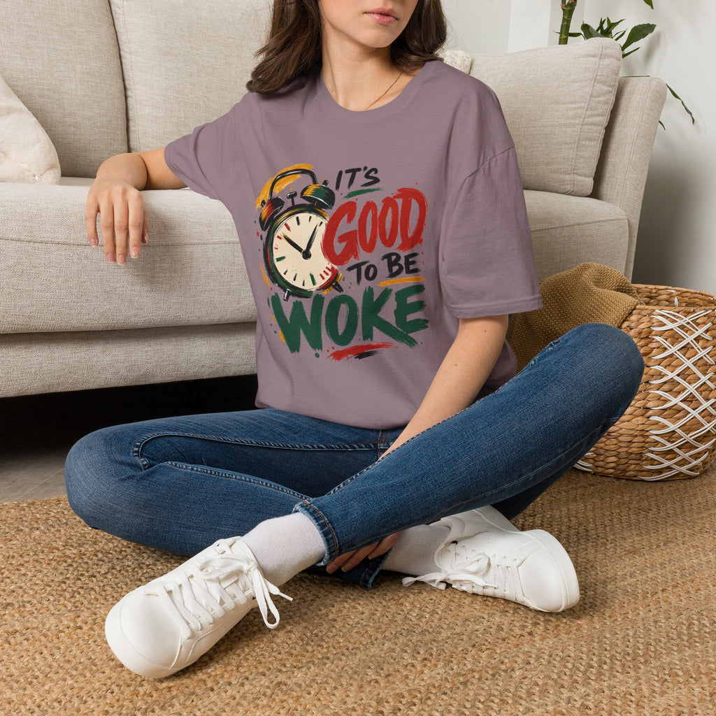 T-Shirt — "It's Good To Be Woke" Graphic Tee (Alarm Clock Design)