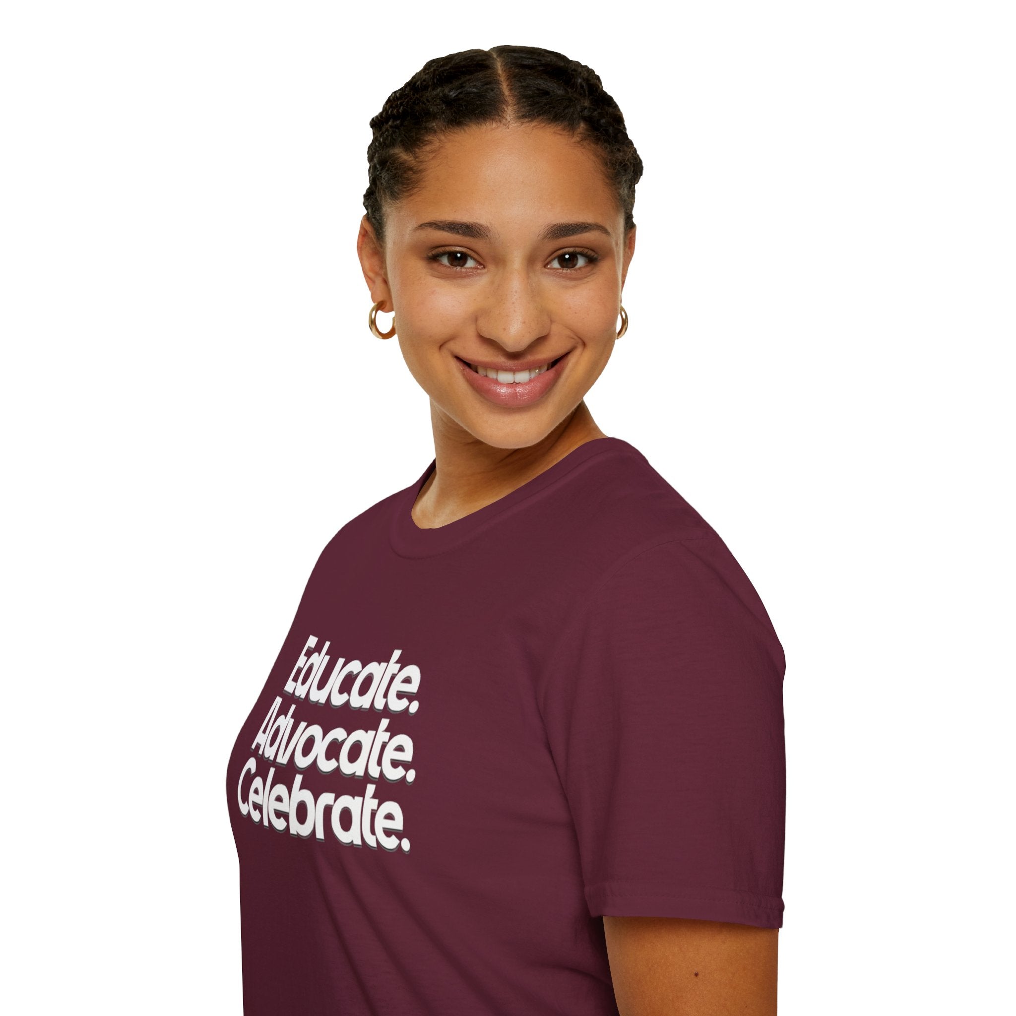 Educate. Advocate. Celebrate. Minimalist Pride T-Shirt