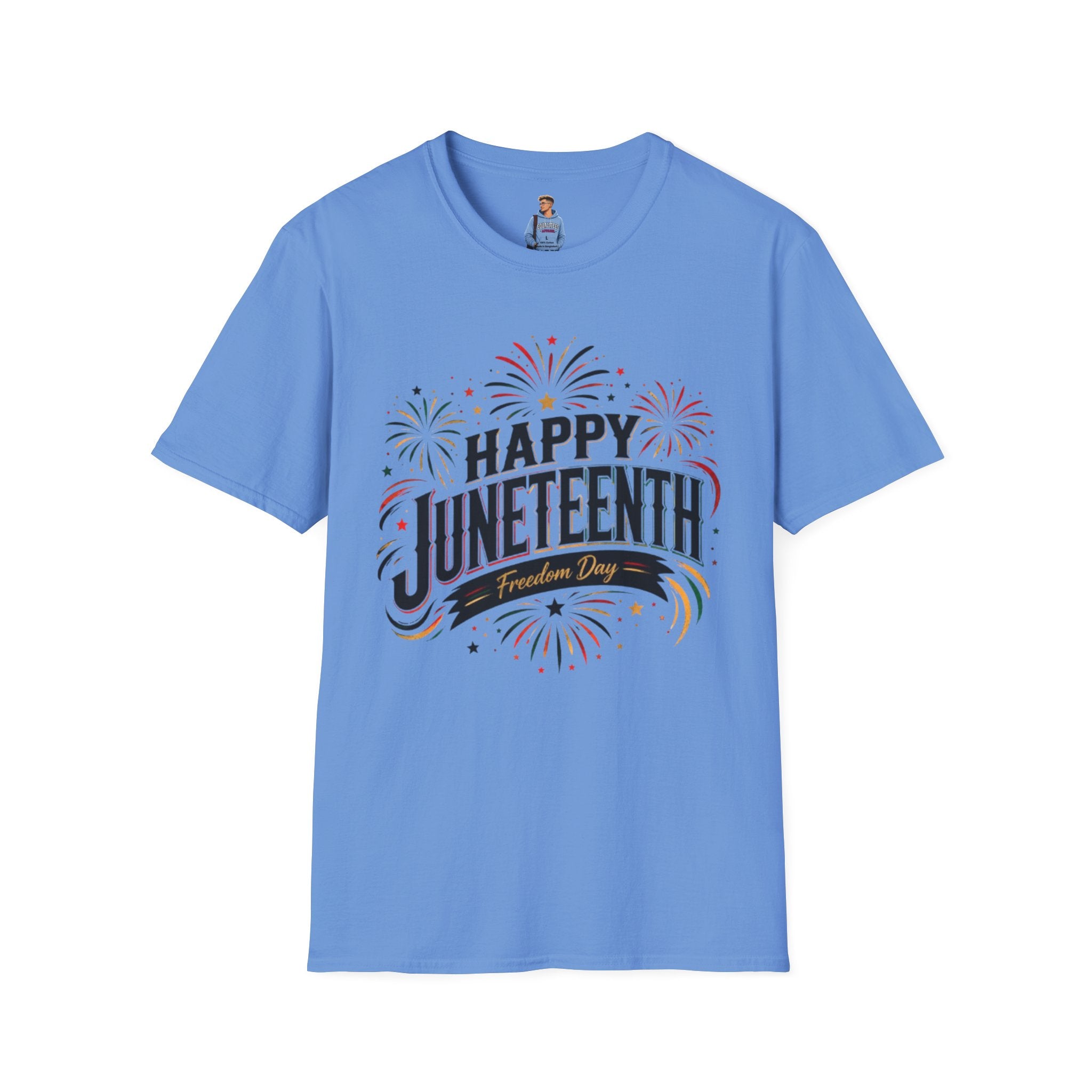 Juneteenth T-Shirt - "Happy Juneteenth" Fireworks Celebration Tee