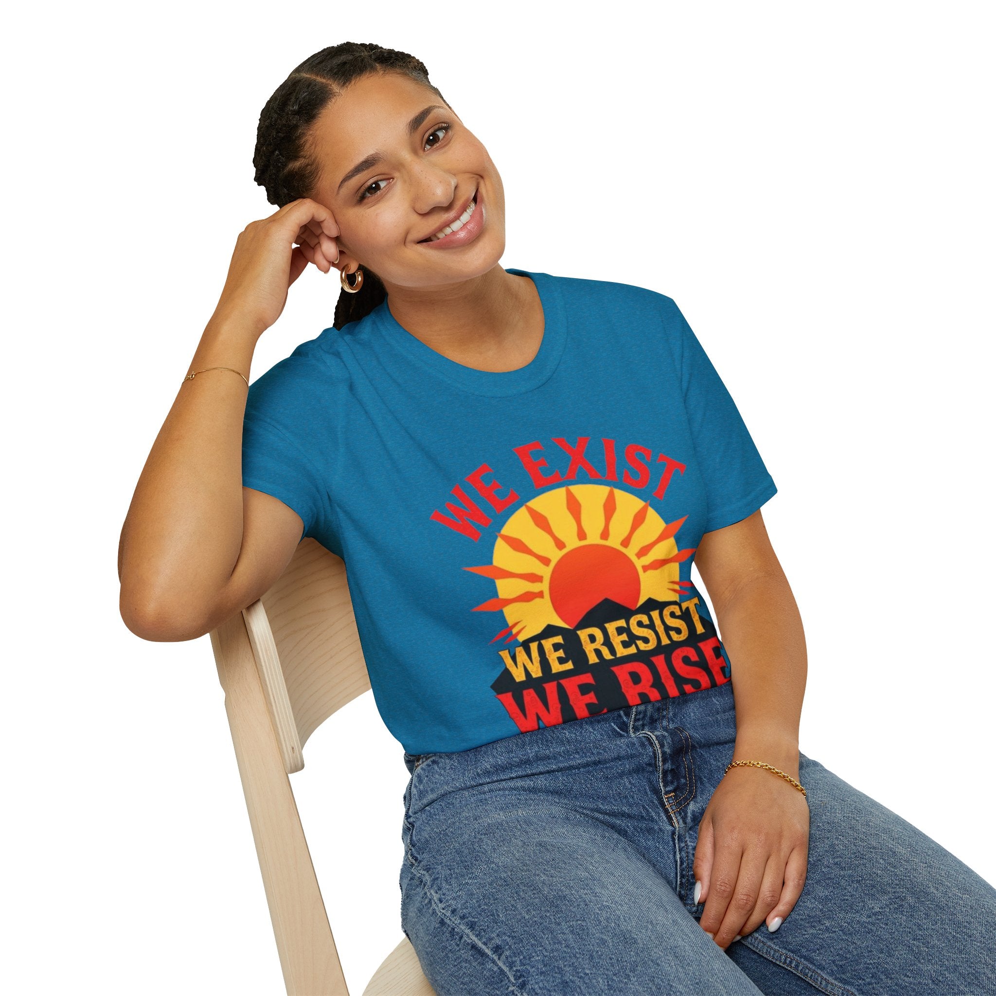 Unisex Softstyle T-Shirt, We Exist We Resist We Rise