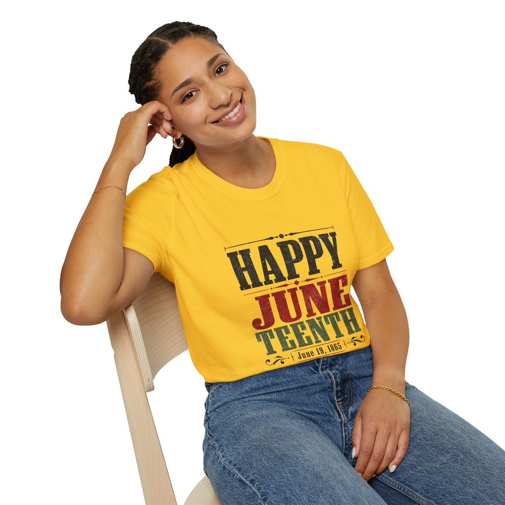 Juneteenth T-Shirt — "Happy Juneteenth" Celebration Tee