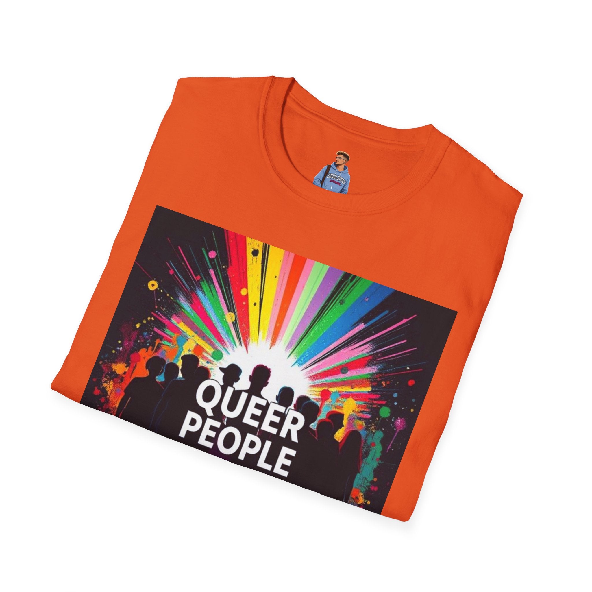 Unisex Softstyle T-Shirt - 'Queer People Belong Everywhere' Pride Graphic Tee