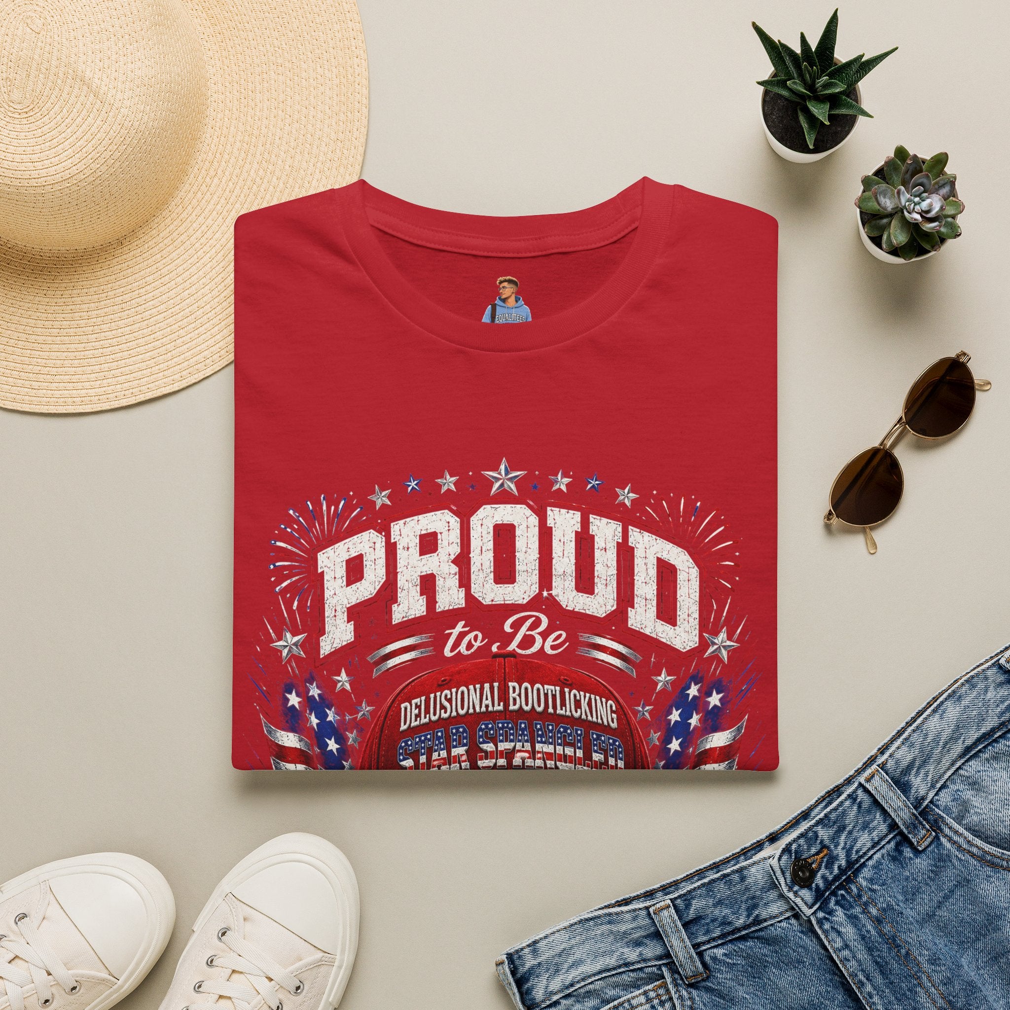 Star Spangled Awesome Graphic Tee ("Proud to Be Delusional Bootlicking Nazi Trash")