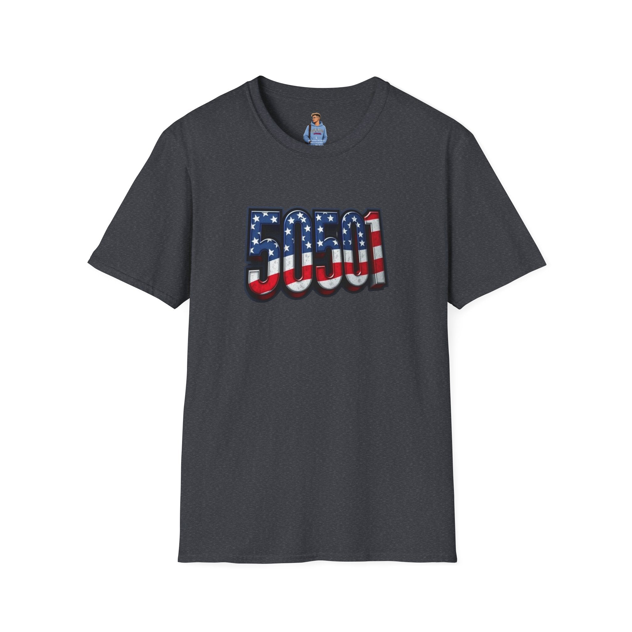 Camiseta unisex patriótica - 50501 "Nosotros, el pueblo, nos levantamos" - Diseño de la bandera estadounidense