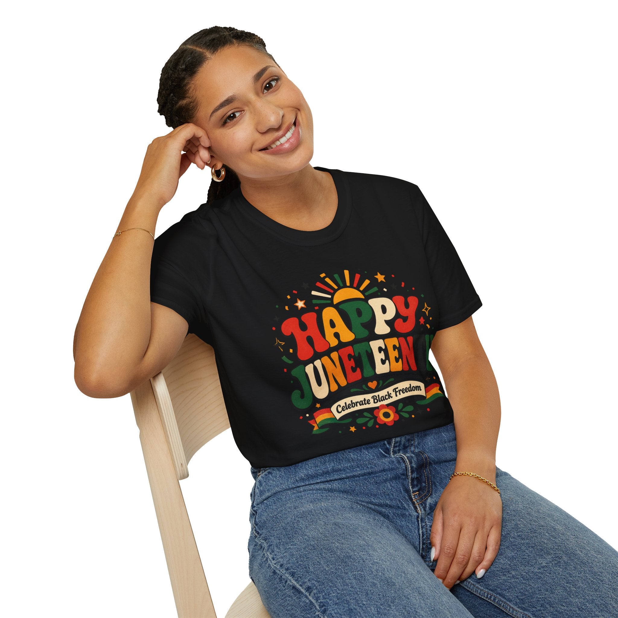 Juneteenth T-Shirt - "Happy Juneteenth" Retro Celebration Tee