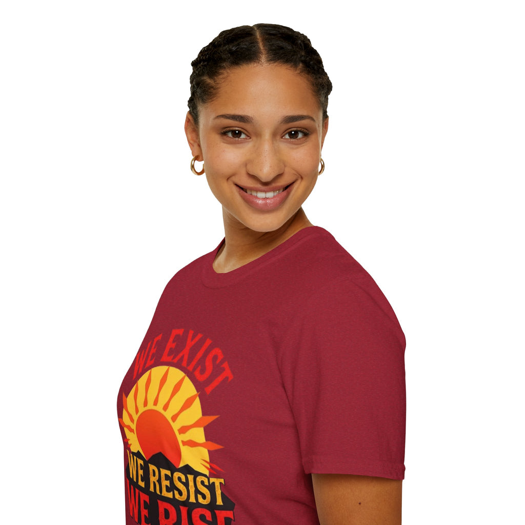 Unisex Softstyle T-Shirt, We Exist We Resist We Rise