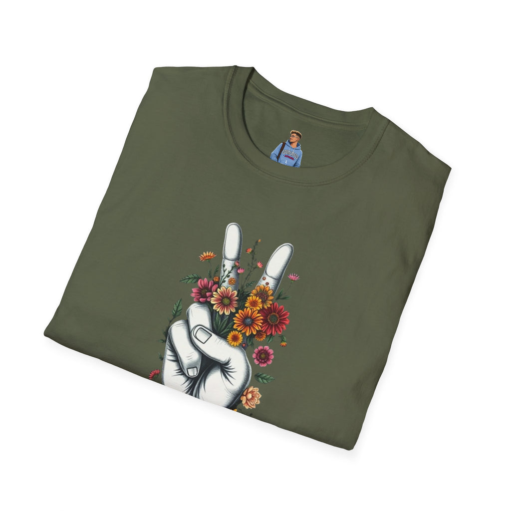 Camiseta unisex de estilo suave Grow Peace: inspiración boho, perfecta para festivales y uso diario