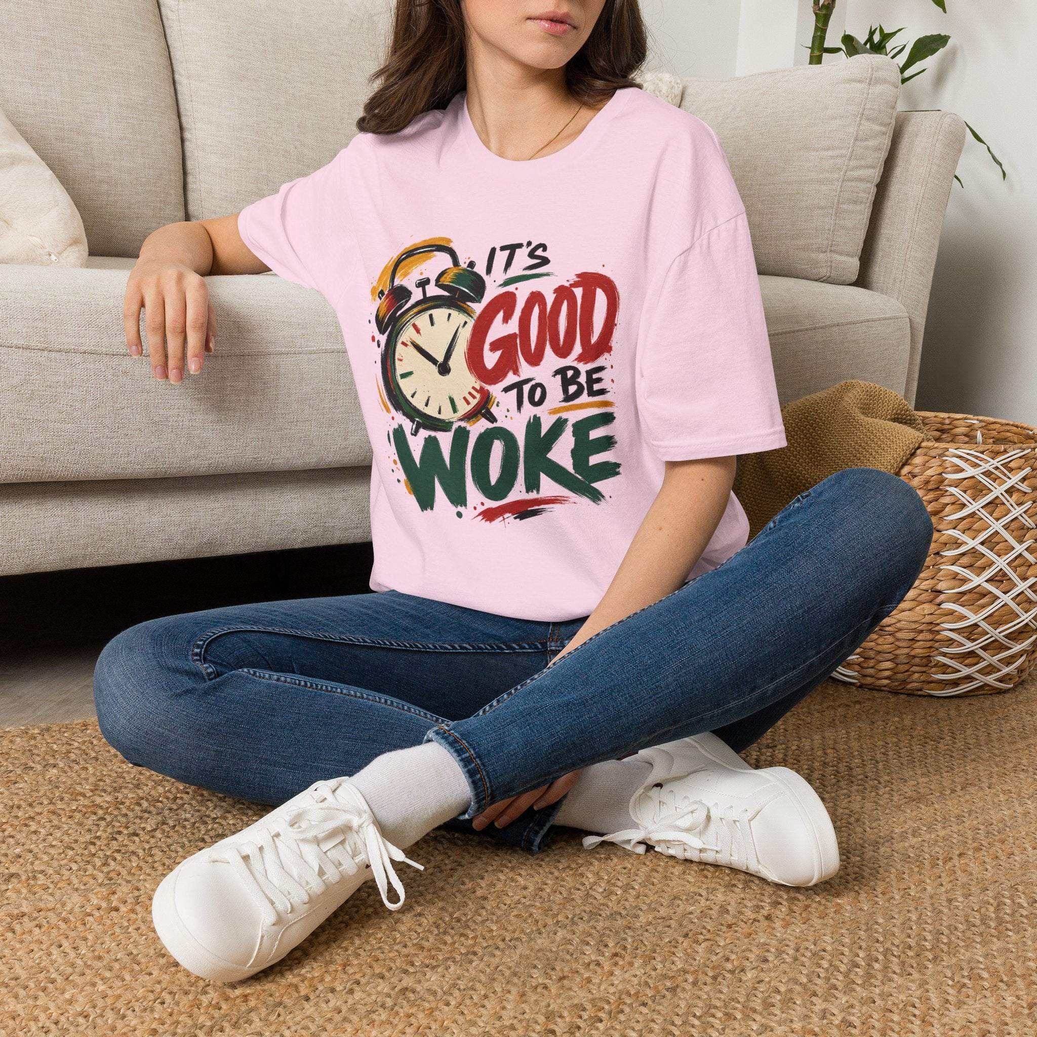 T-Shirt — "It's Good To Be Woke" Graphic Tee (Alarm Clock Design)