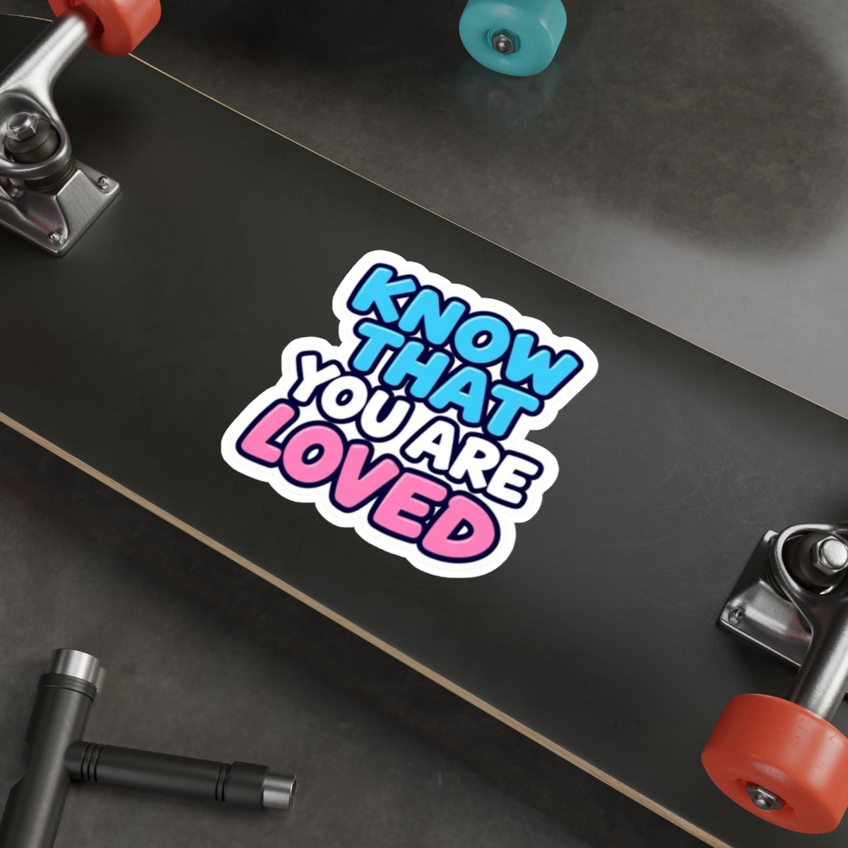 Die-Cut Stickers - Know That You Are Loved Trans Flag Colors - EqualiTees.Me